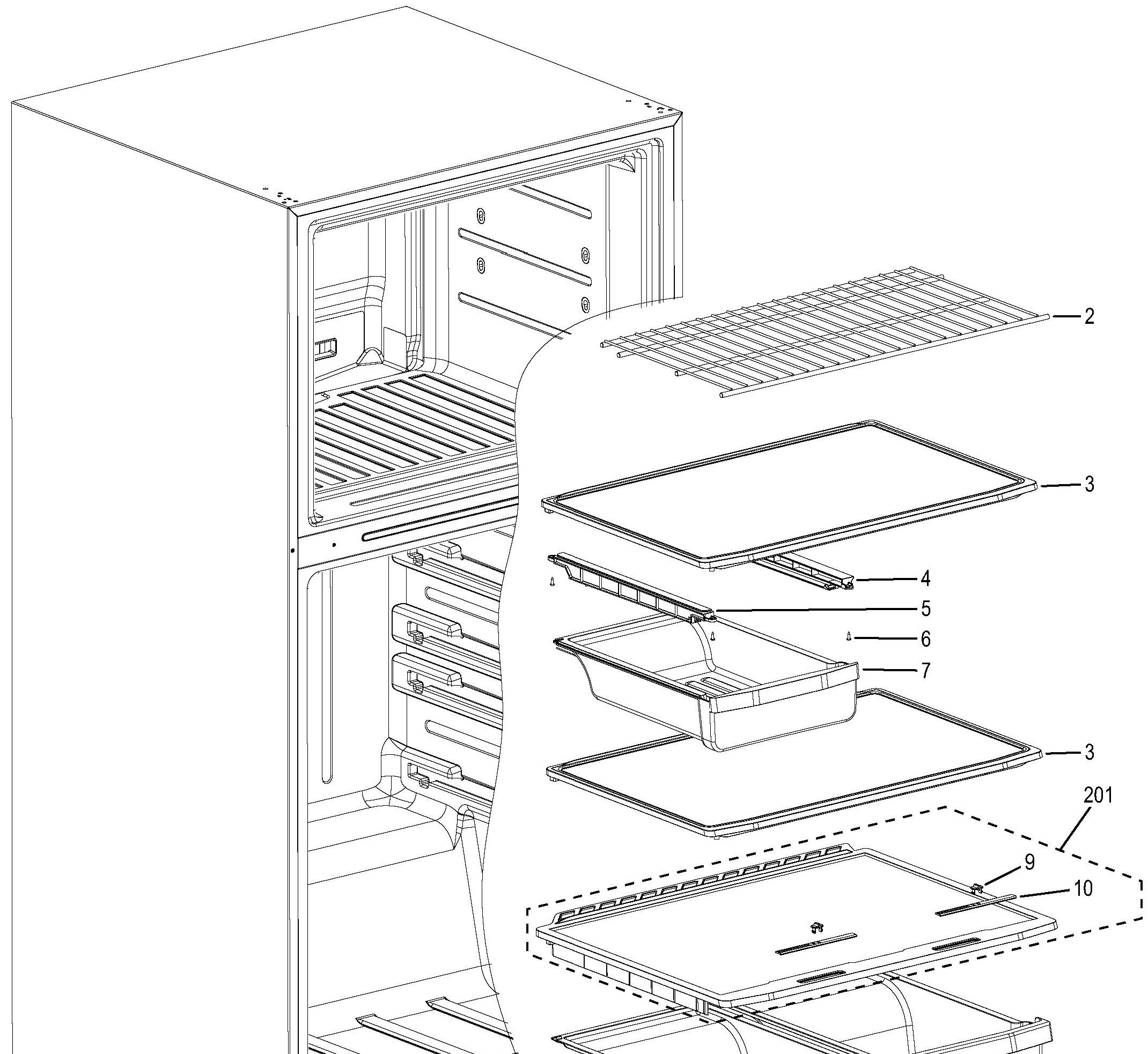 GTE21GSHCSS Exploded View 4 appliance exploded-view parts diagram