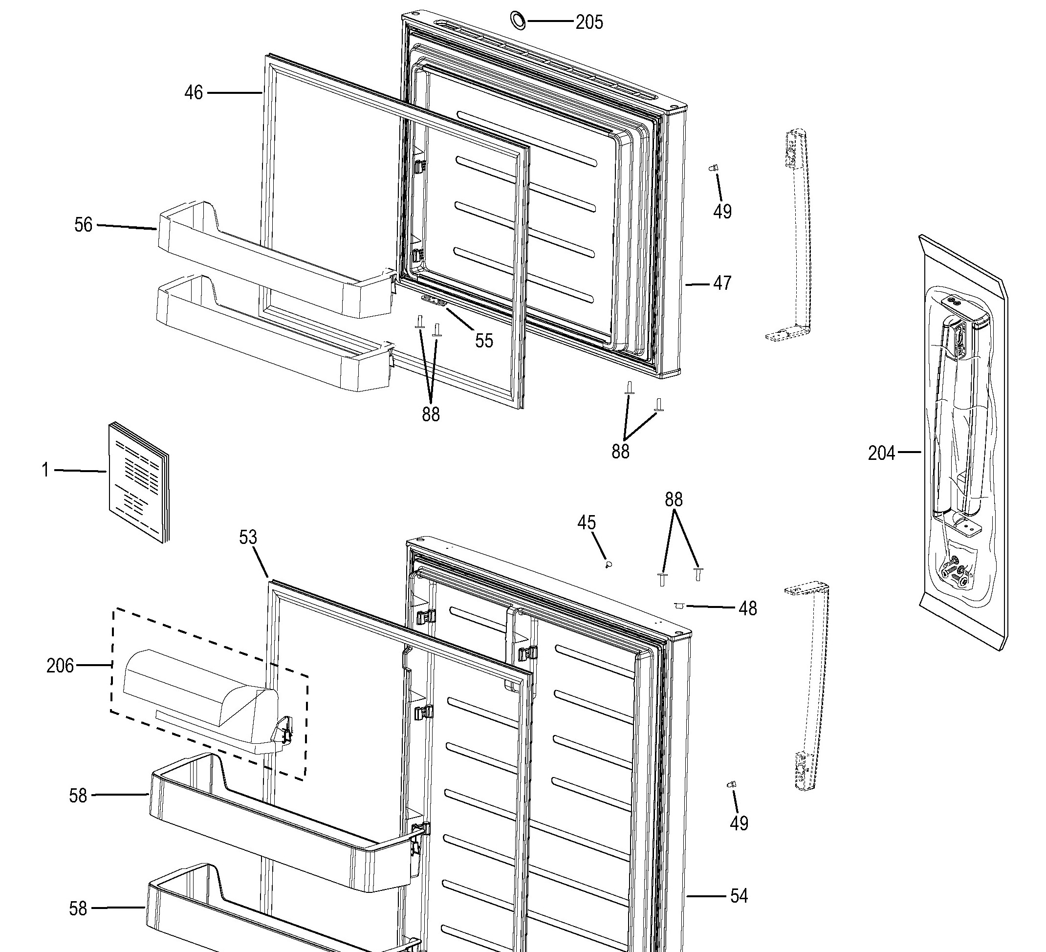 GTE21GSHCSS Exploded View 1 appliance exploded-view parts diagram