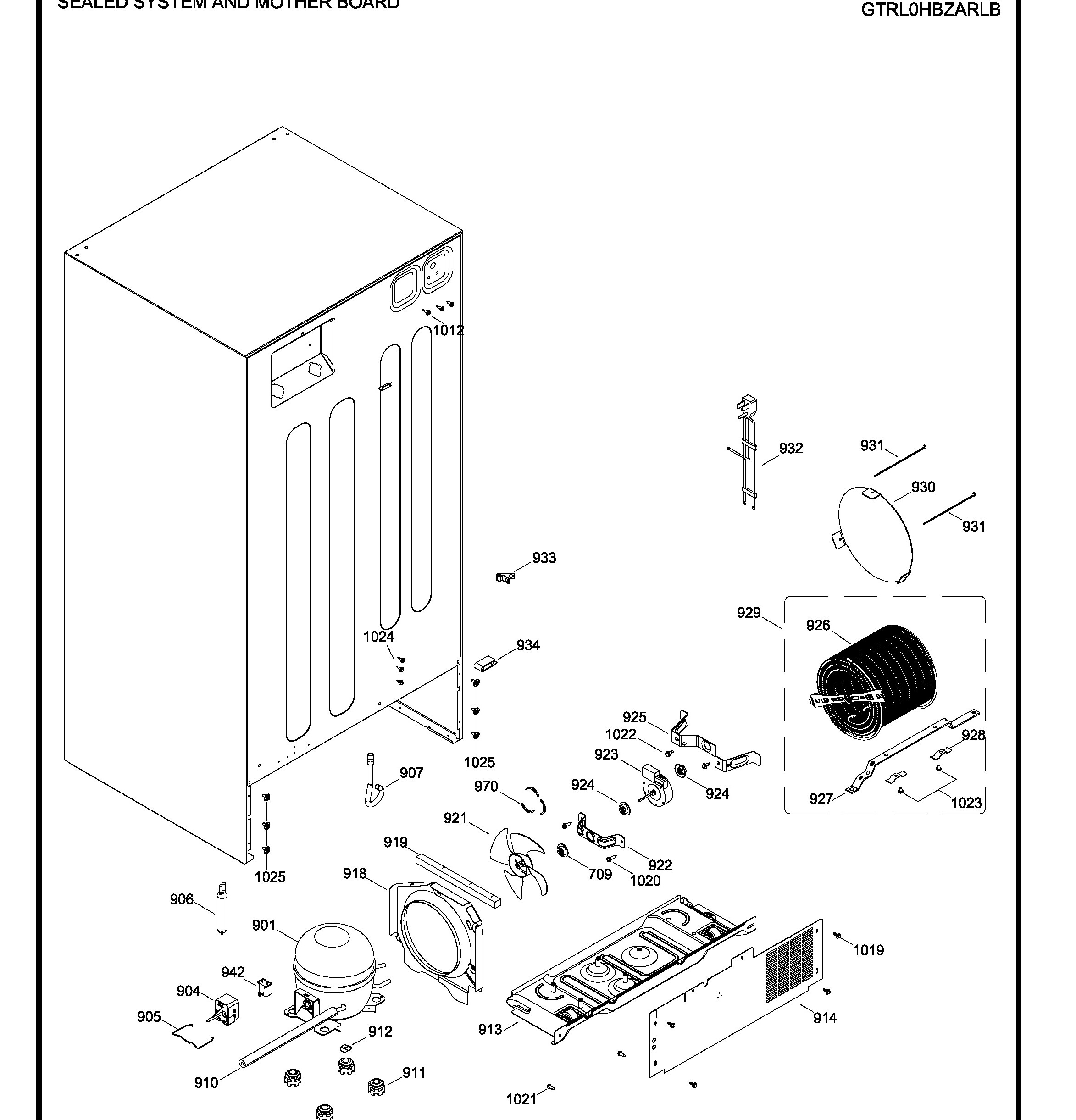 GTRL0HBZARLB Exploded View 7 appliance exploded-view parts diagram