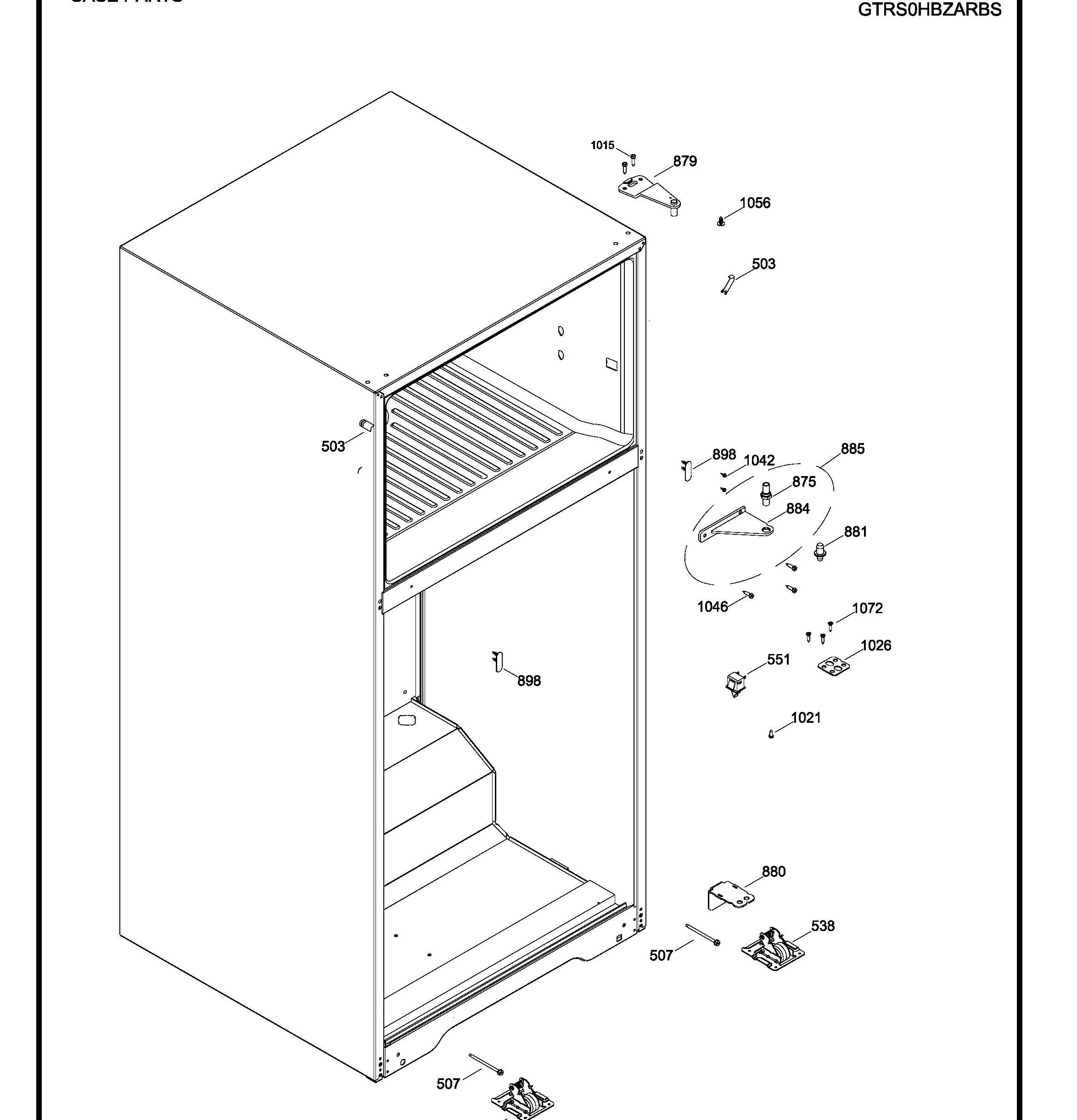 GTRL0HBZARLB Exploded View 6 appliance exploded-view parts diagram