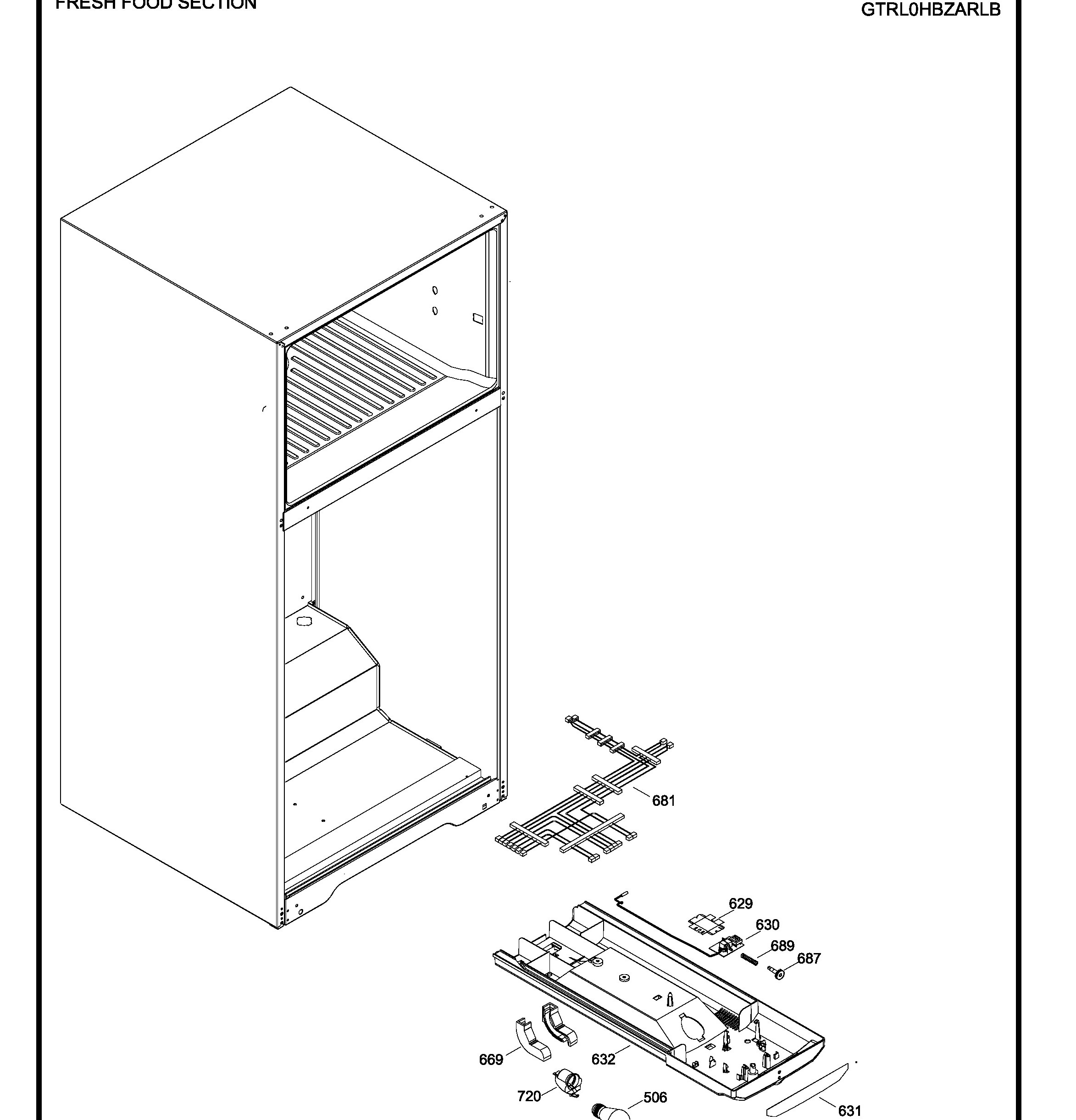 GTRL0HBZARLB Exploded View 4 appliance exploded-view parts diagram