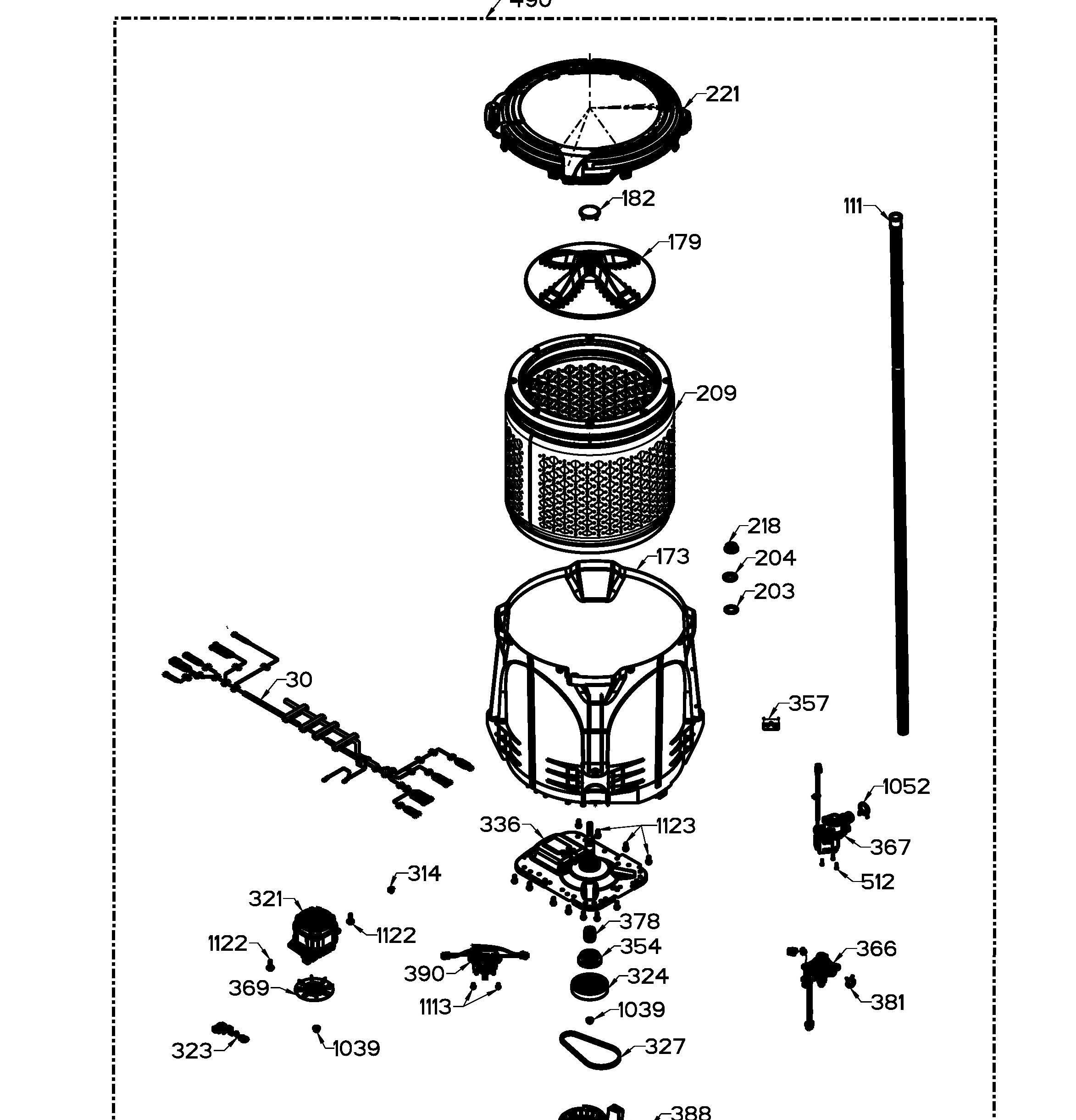 GTW680BMM1DG Exploded View 5 appliance exploded-view parts diagram