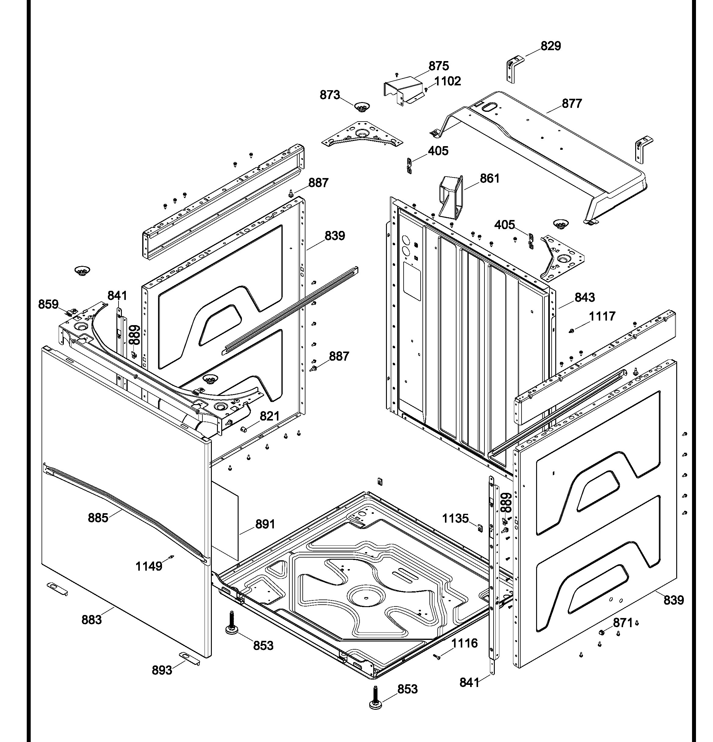 GUAN275ED0WW Exploded View 5 appliance exploded-view parts diagram