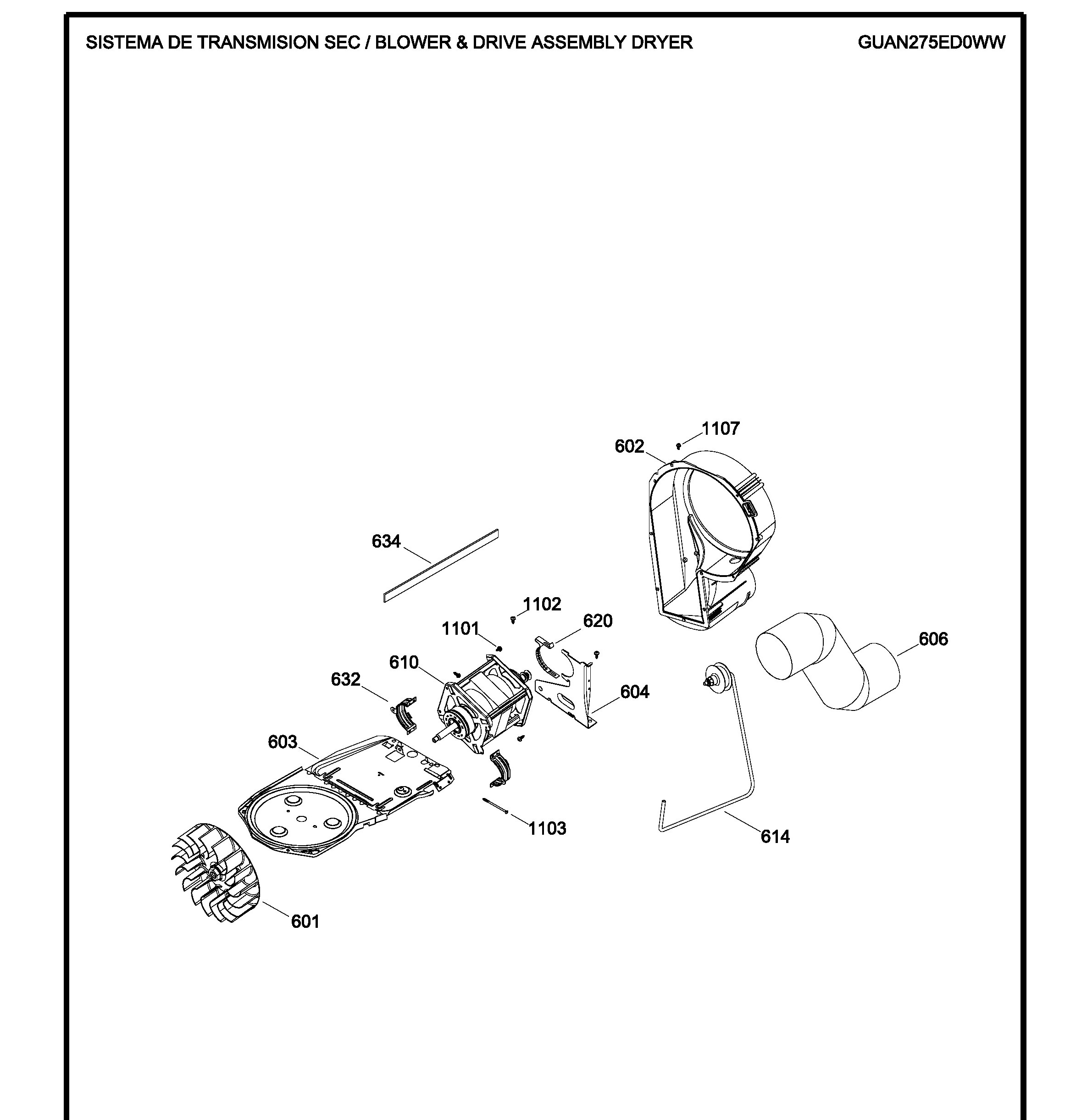 GUAN275ED0WW Exploded View 4 appliance exploded-view parts diagram
