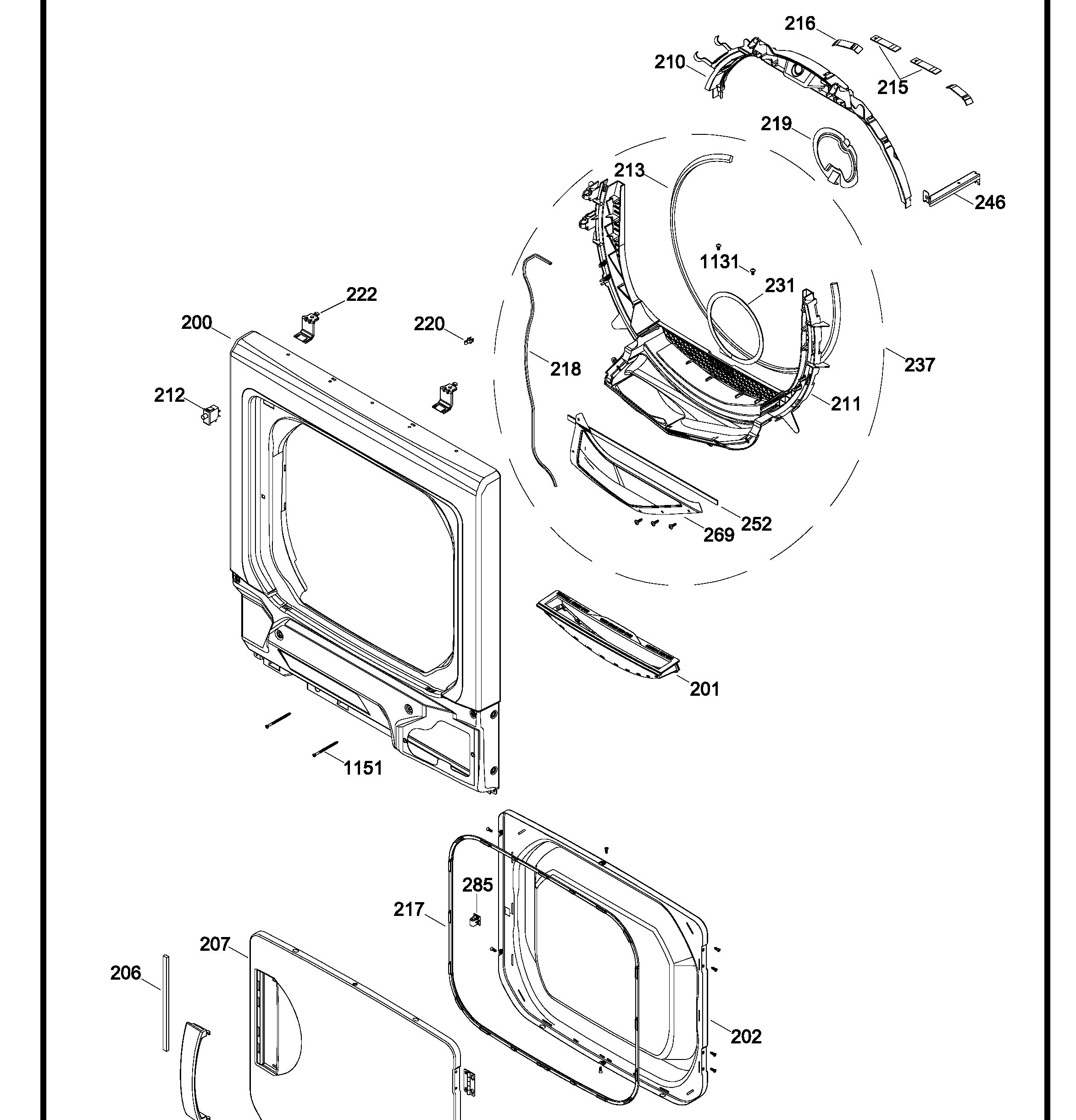 GUAN275ED0WW Exploded View 2 appliance exploded-view parts diagram