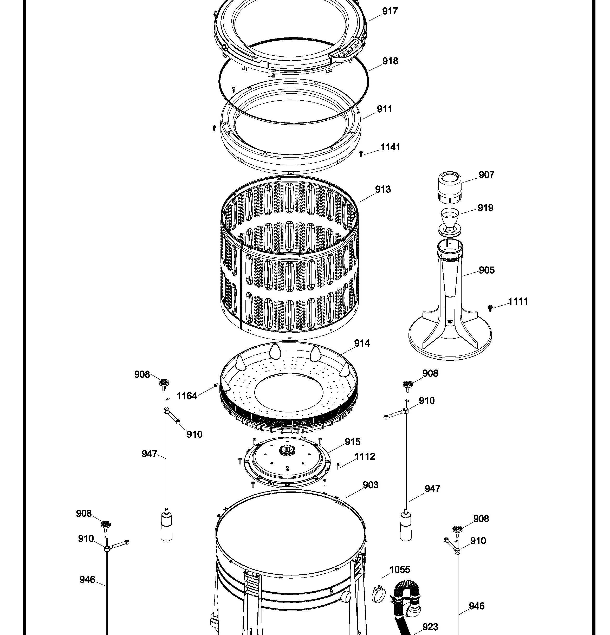 GUAN275ED0WW Exploded View 6 appliance exploded-view parts diagram