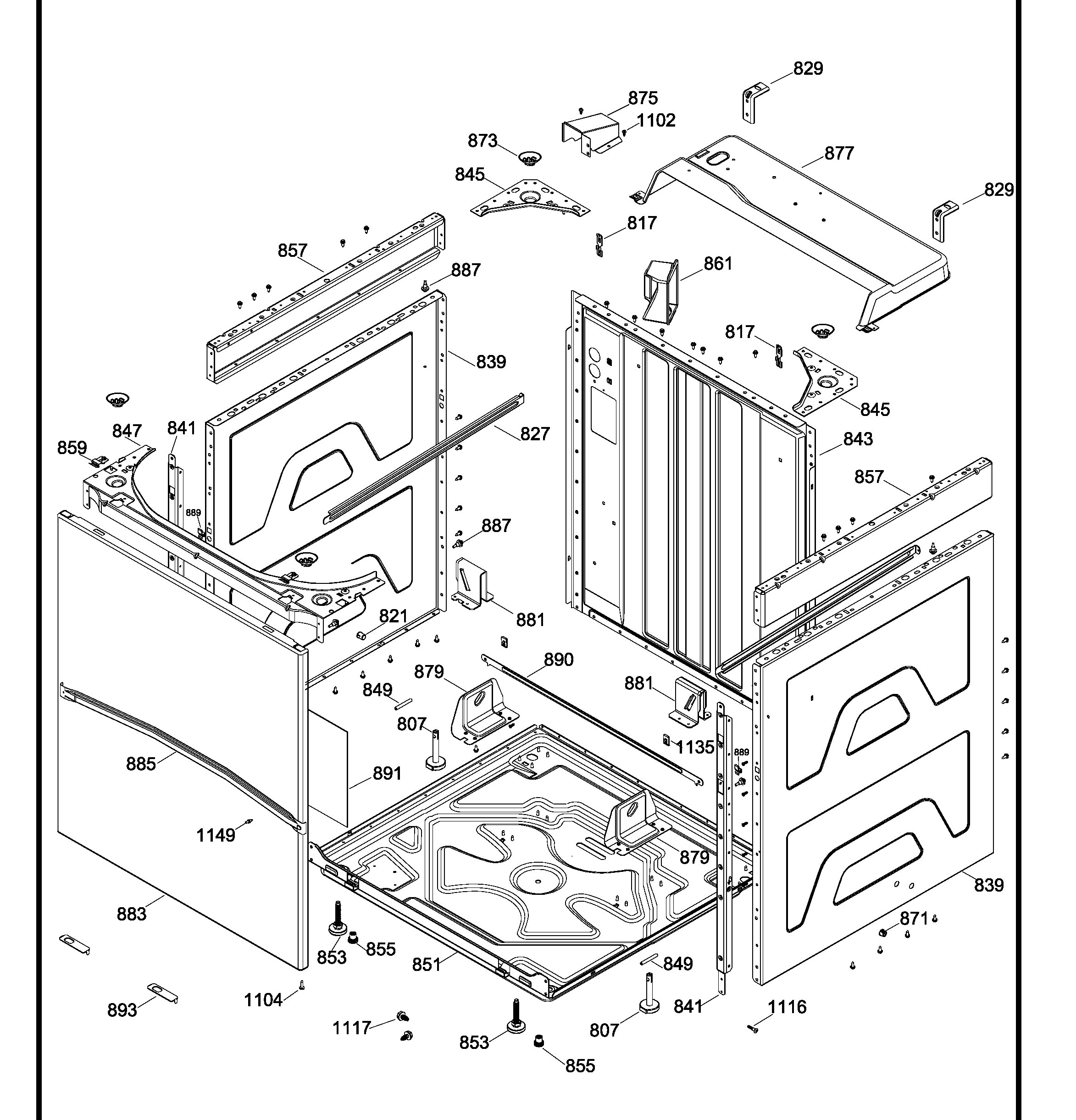 GUAP270EM0WW Exploded View 5 appliance exploded-view parts diagram