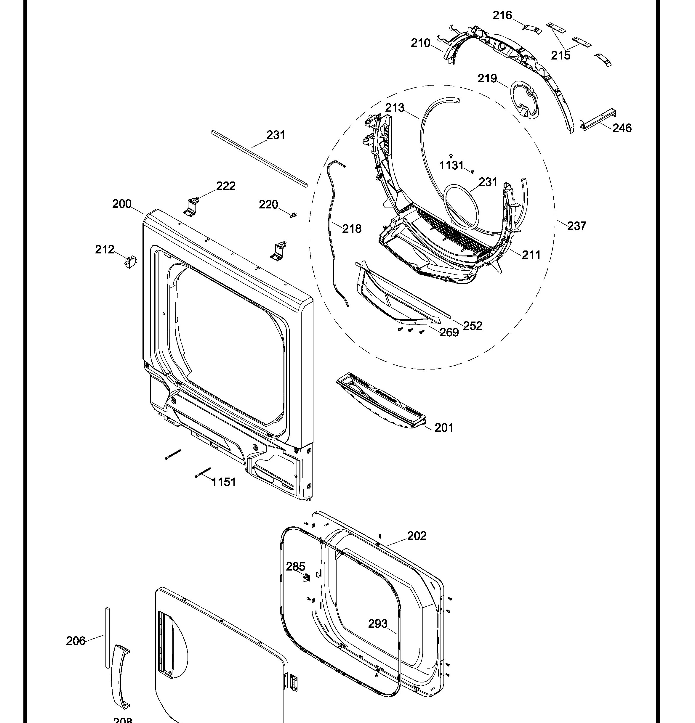 GUAP270EM0WW Exploded View 2 appliance exploded-view parts diagram