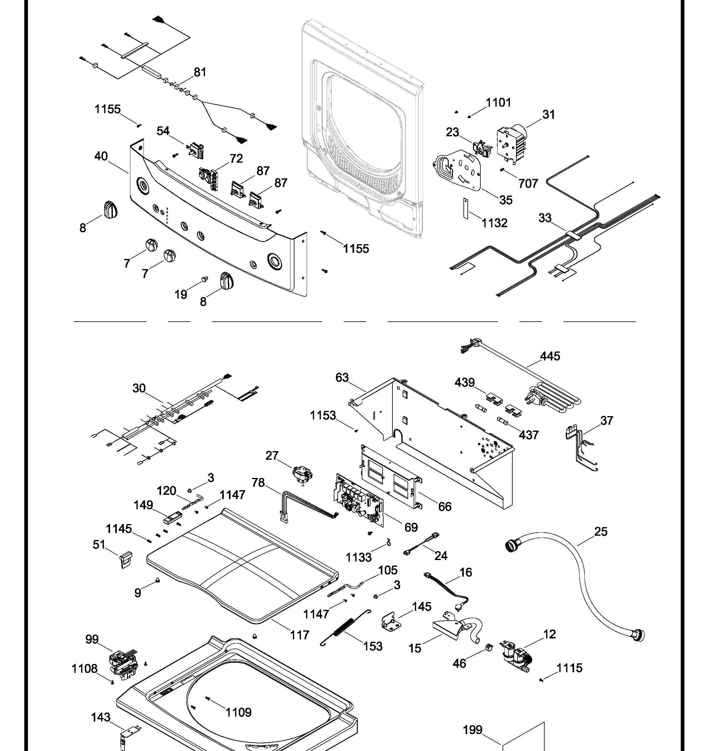 GUAP270EM2WW Exploded View 1 appliance exploded-view parts diagram
