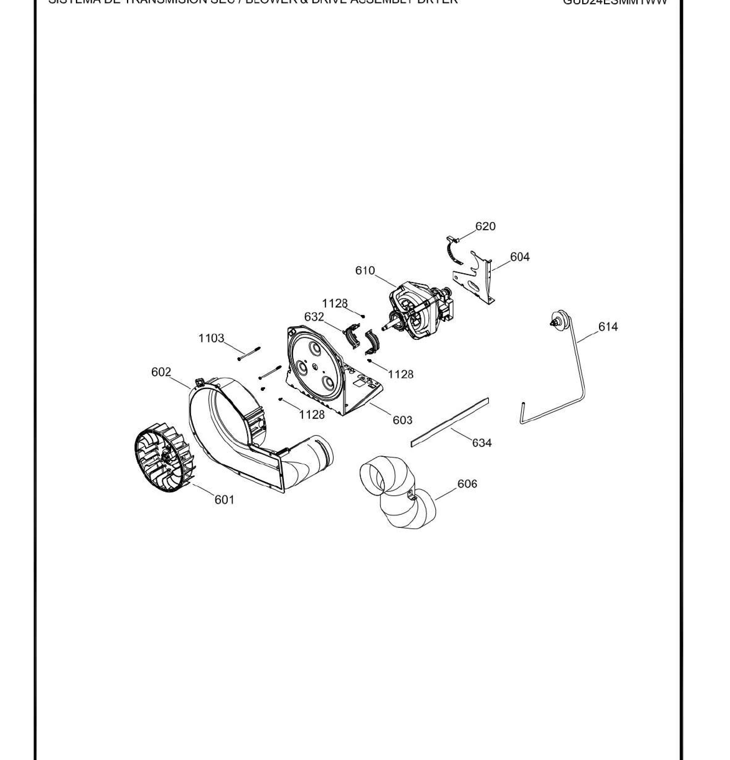 GUD24ESMM1WW Exploded View 5 appliance exploded-view parts diagram