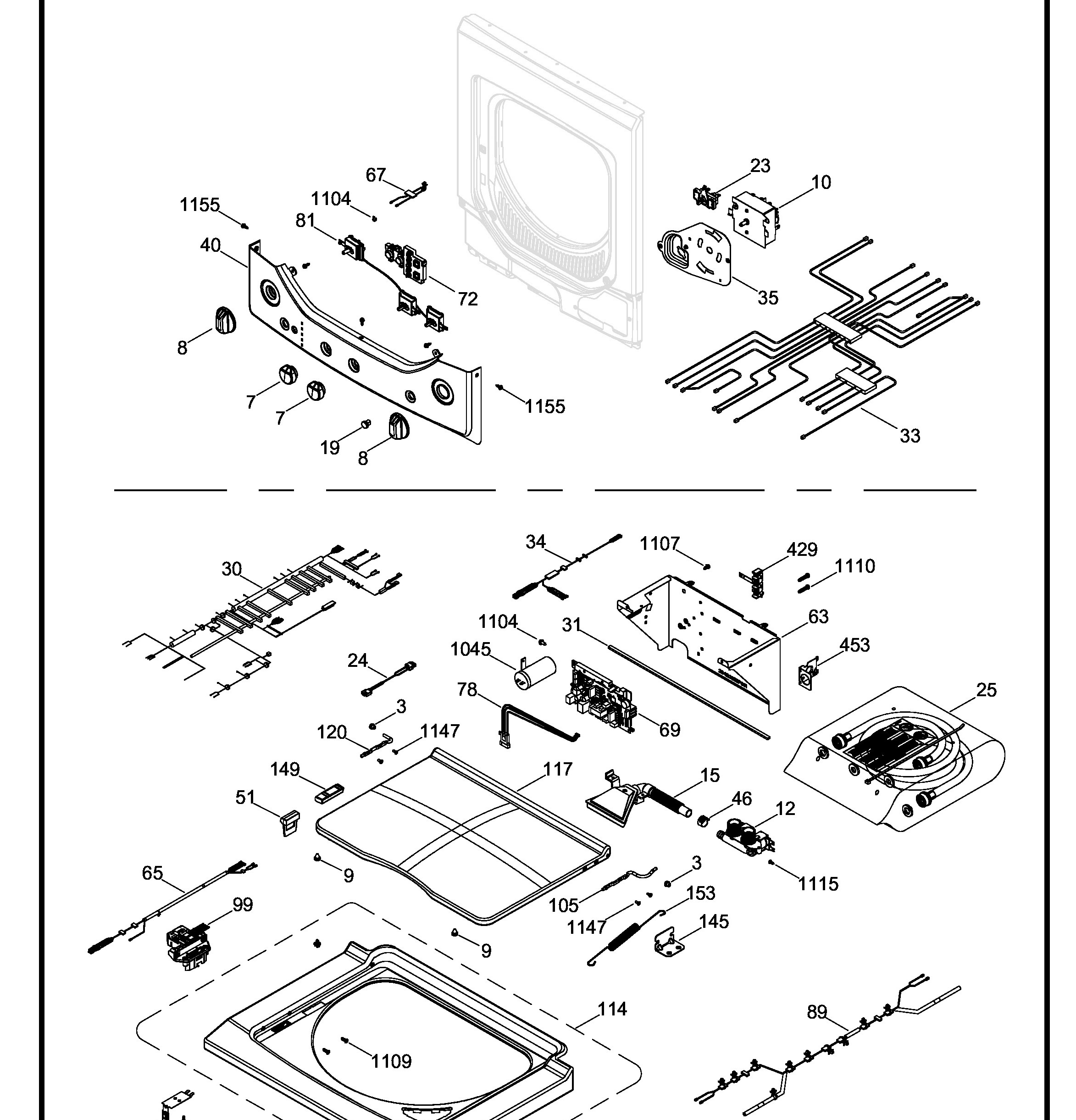 GUD24ESSM0WW Exploded View 1 appliance exploded-view parts diagram