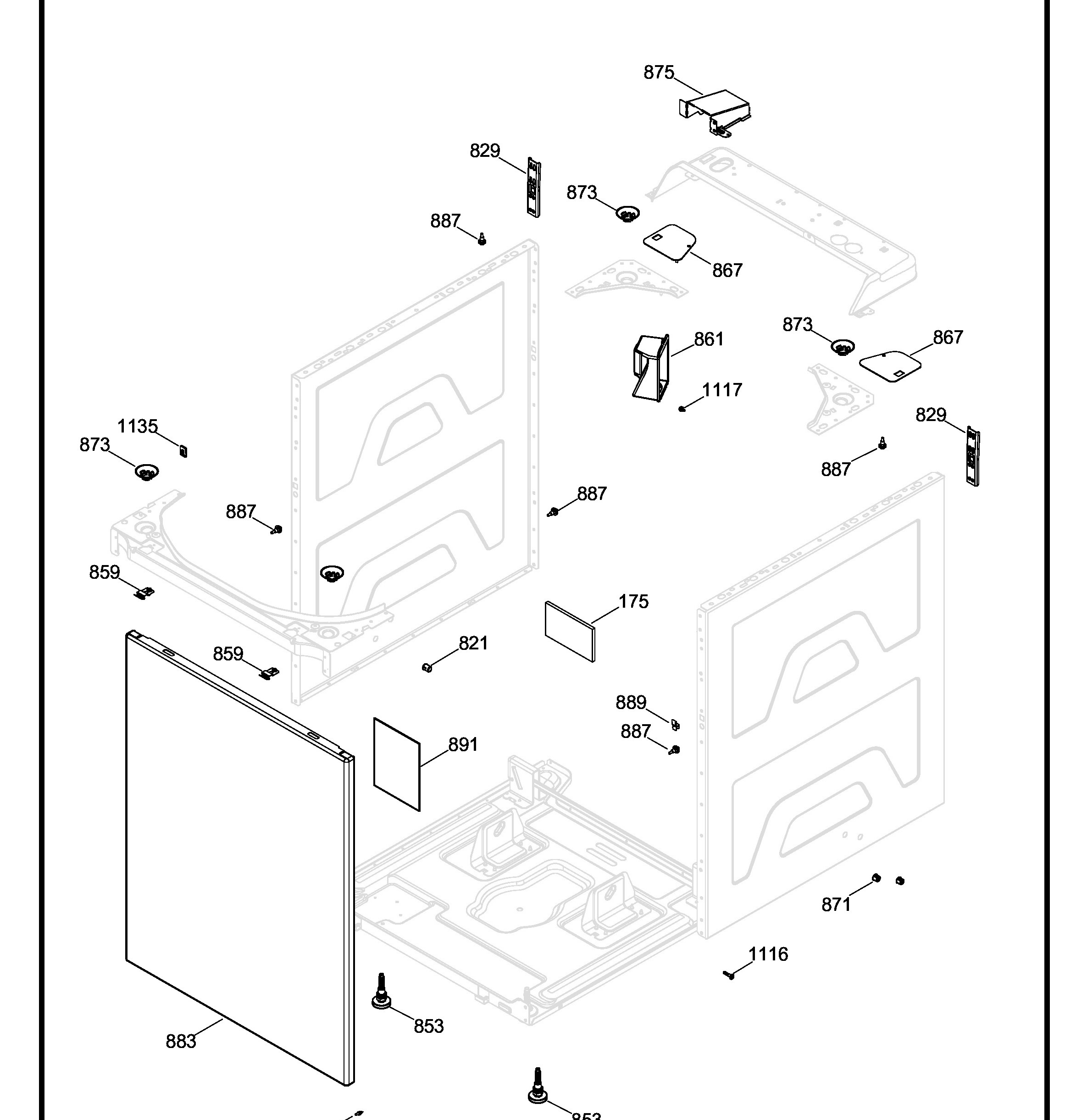 GUD24ESSM0WW Exploded View 5 appliance exploded-view parts diagram