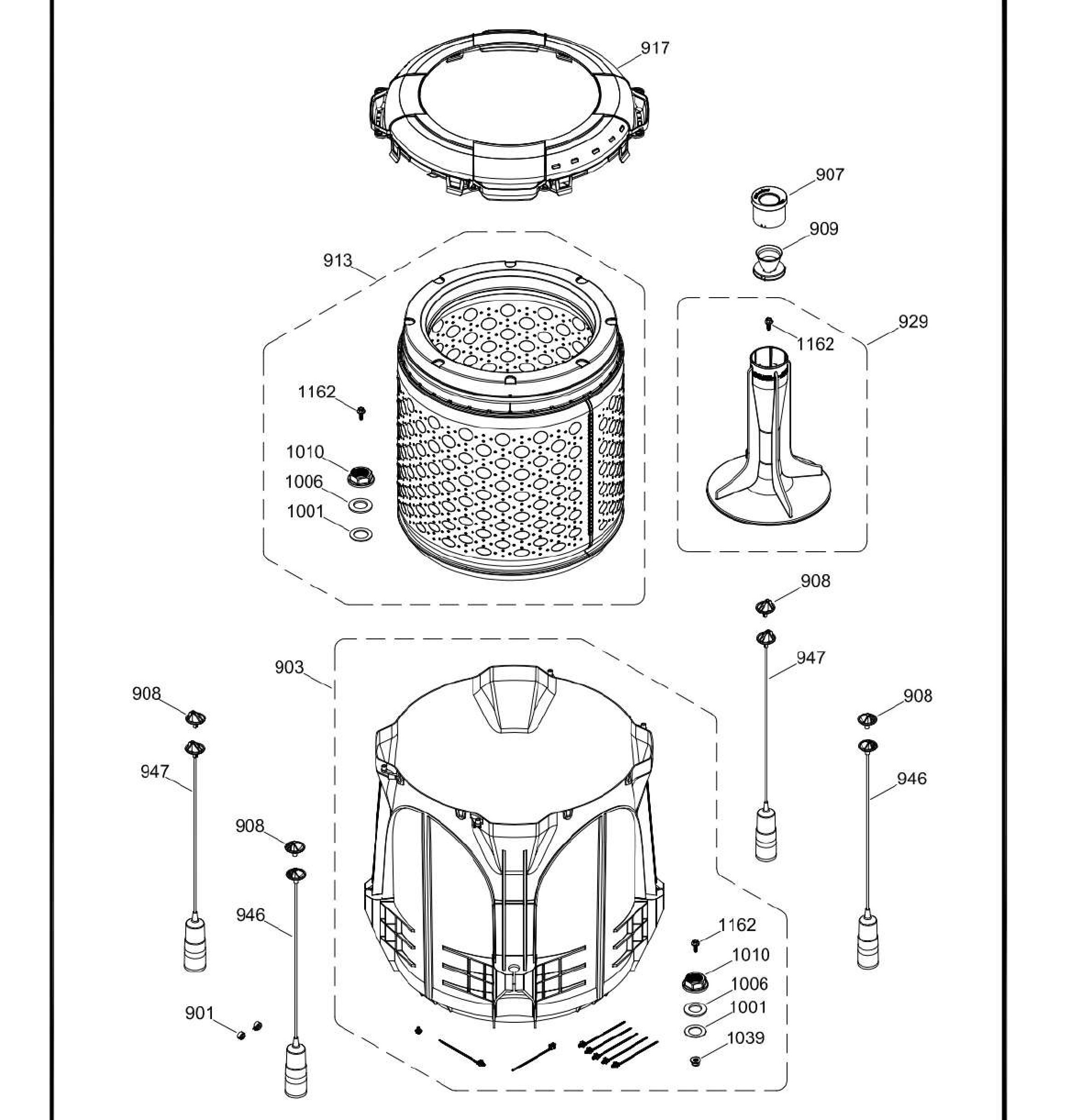 GUD24GSSM0WW Exploded View 7 appliance exploded-view parts diagram