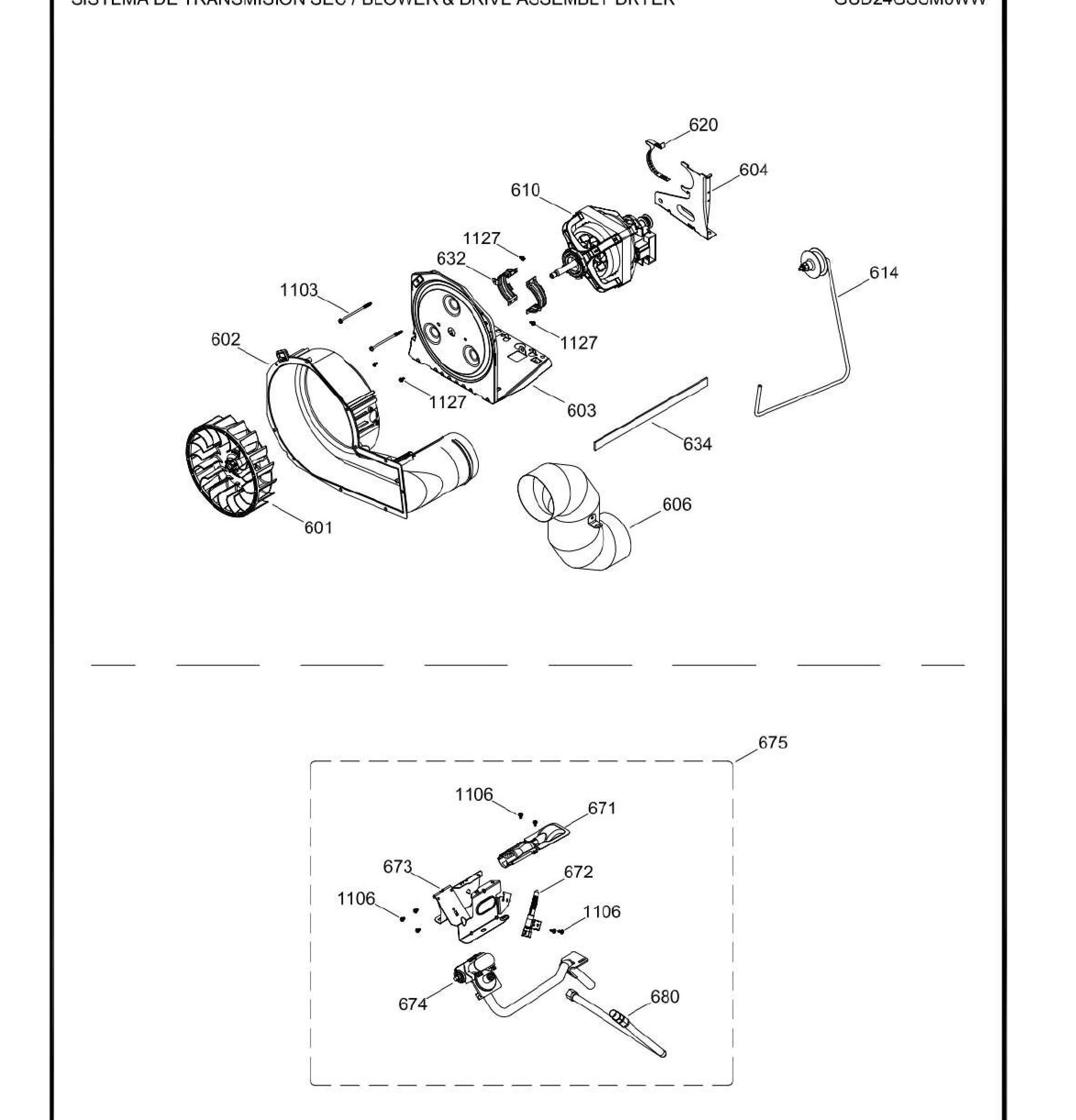 GUD24GSSM0WW Exploded View 5 appliance exploded-view parts diagram