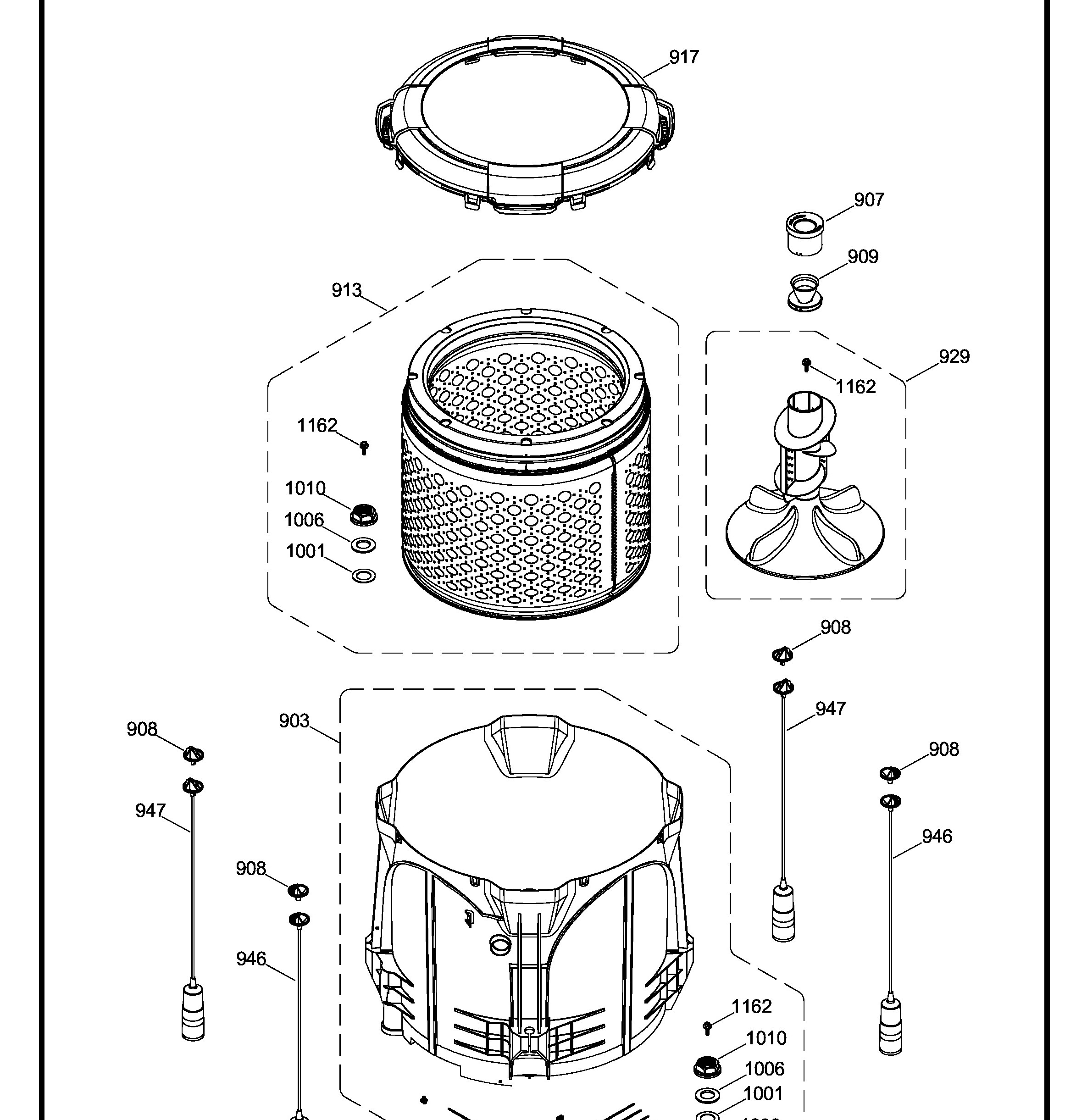 GUD27ESPM0DG Exploded View 6 appliance exploded-view parts diagram