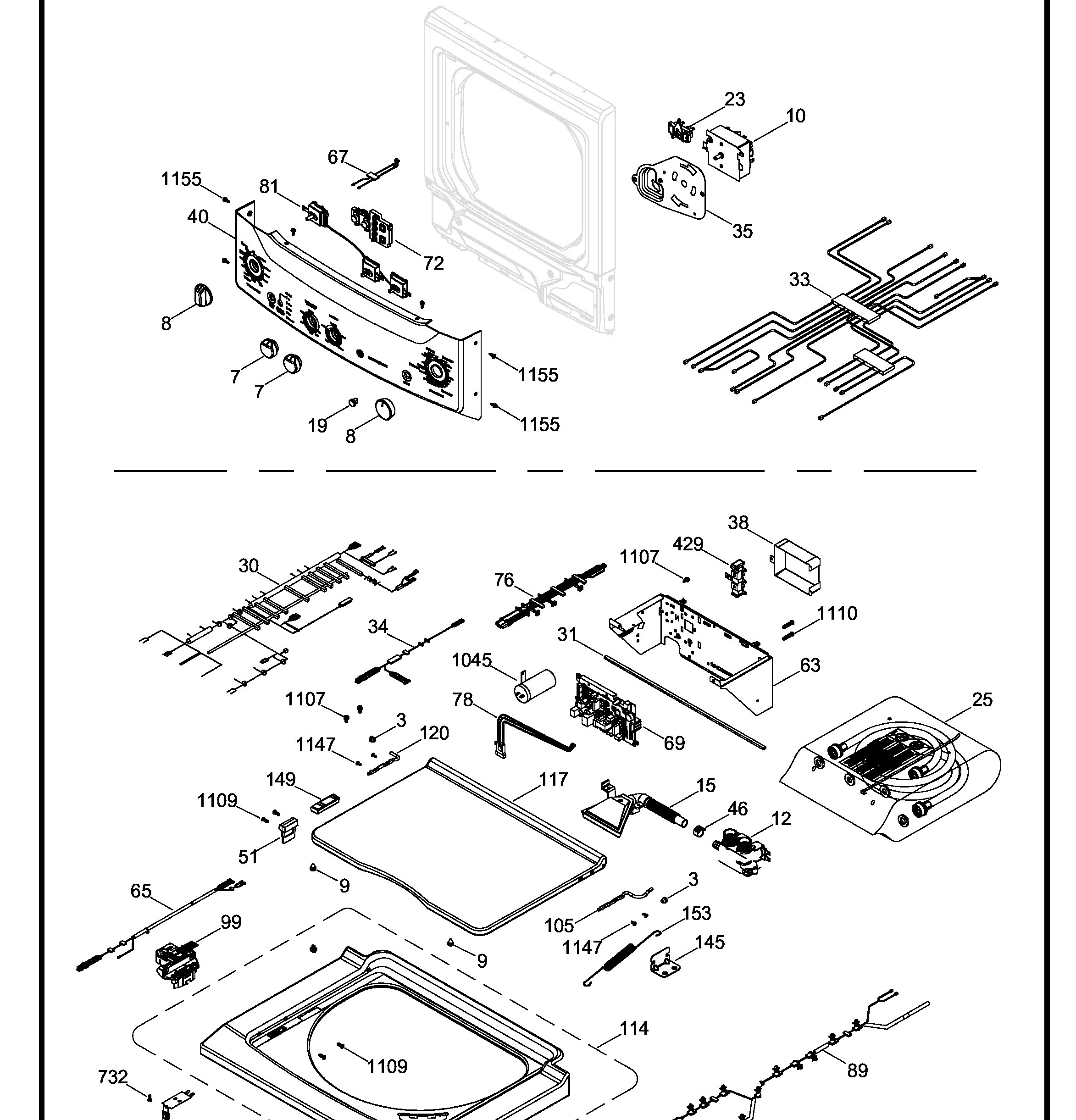 GUD27ESSM0WW Exploded View 1 appliance exploded-view parts diagram
