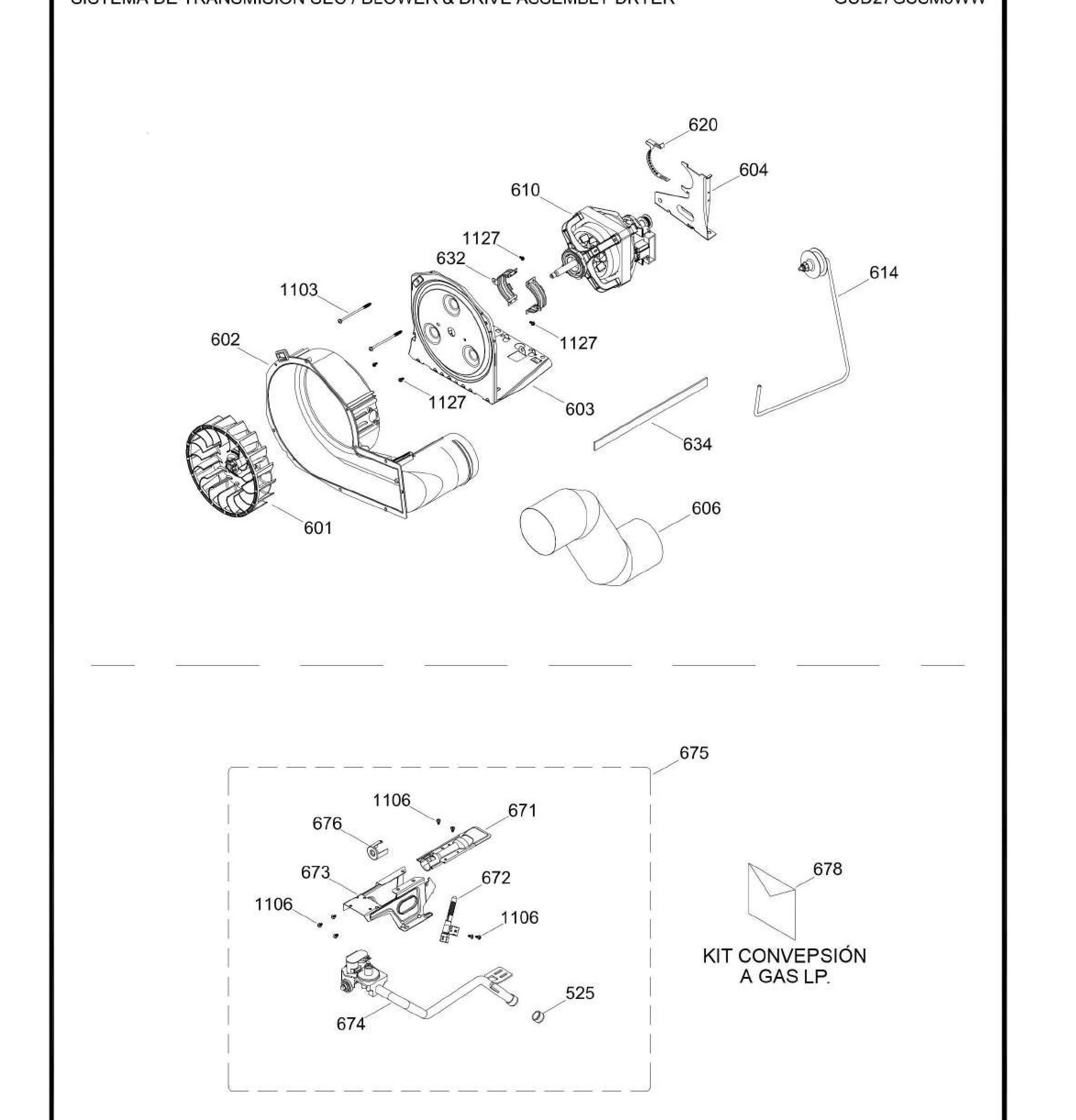 GUD27GSSM0WW Exploded View 5 appliance exploded-view parts diagram