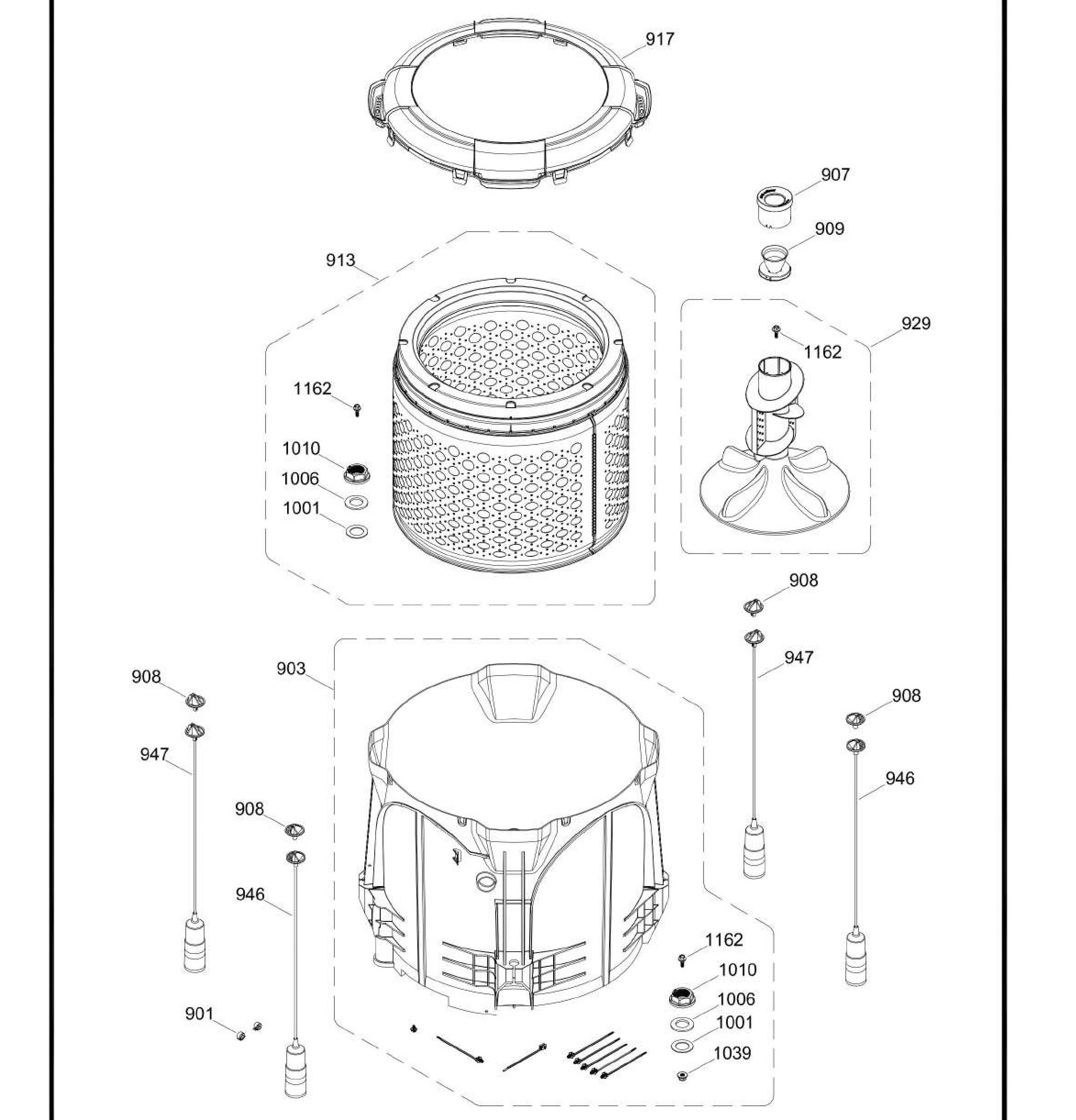 GUD27GSSM0WW Exploded View 7 appliance exploded-view parts diagram