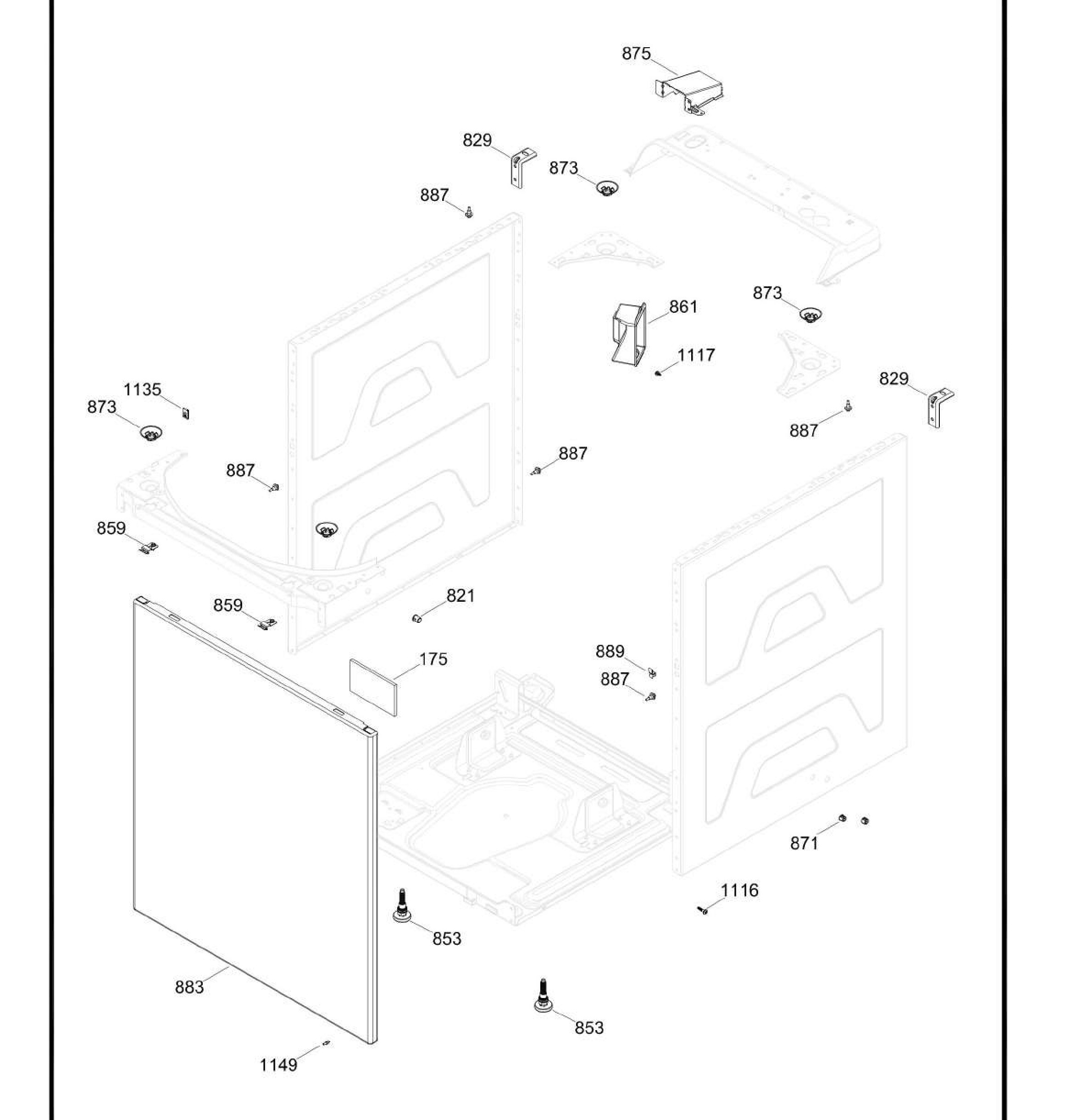 GUD27GSSM0WW Exploded View 6 appliance exploded-view parts diagram