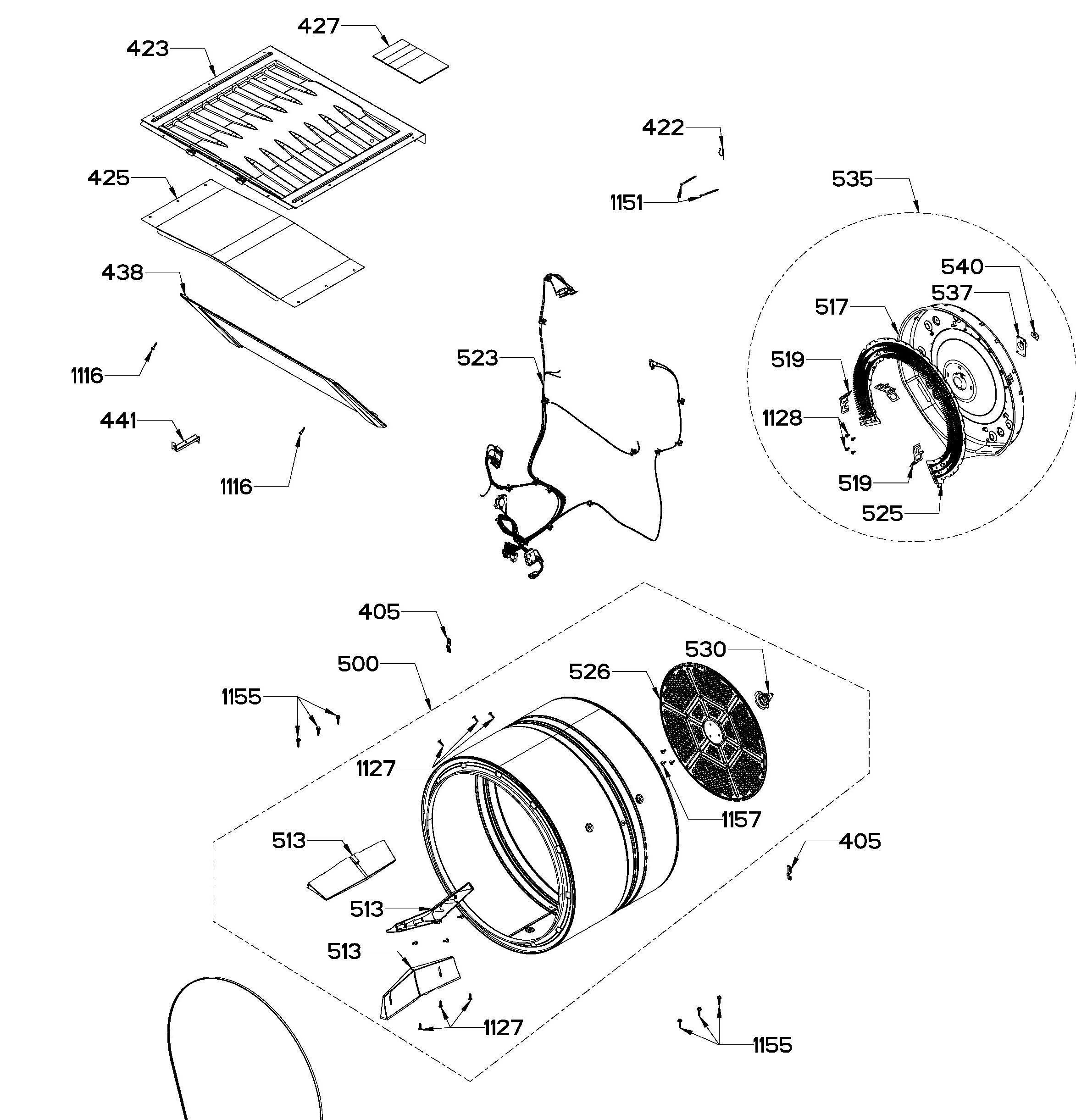 GUD57EEMT0DG Exploded View 3 appliance exploded-view parts diagram