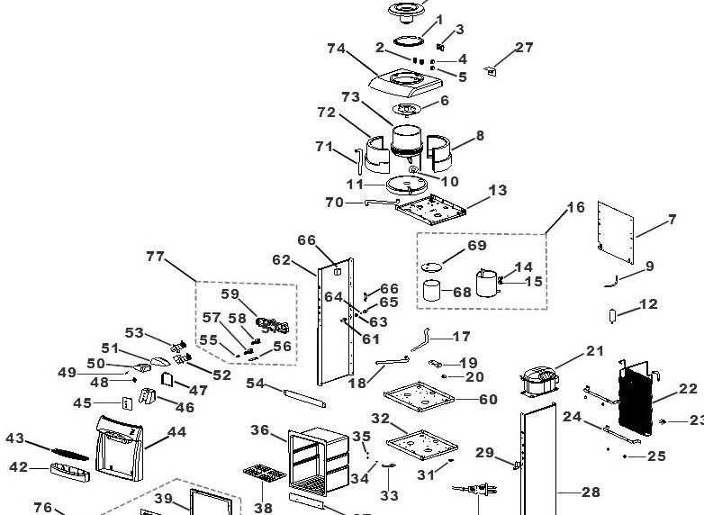 GXCF05D Exploded View 1 appliance exploded-view parts diagram