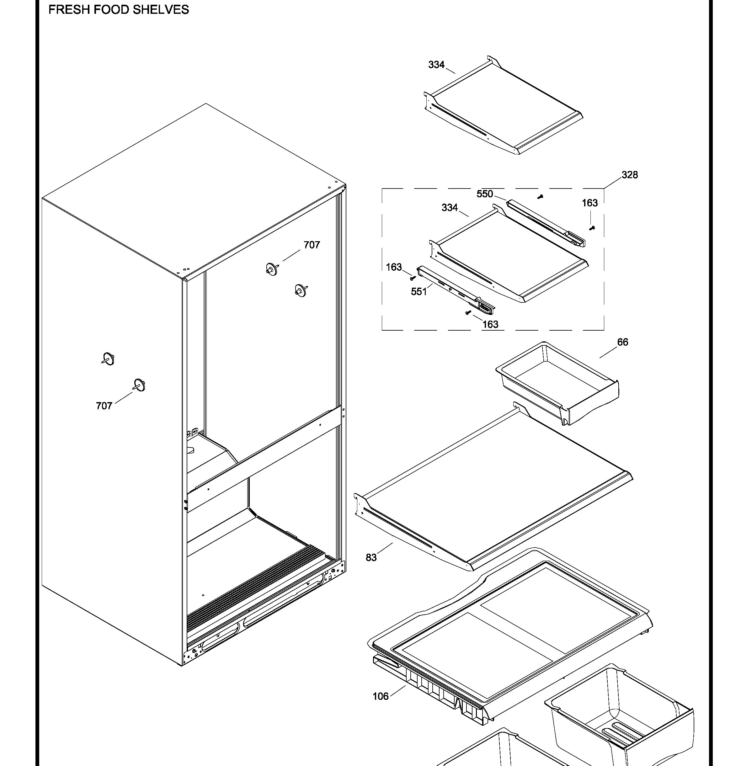 HBRC0GAXARWW Exploded View 3 appliance exploded-view parts diagram