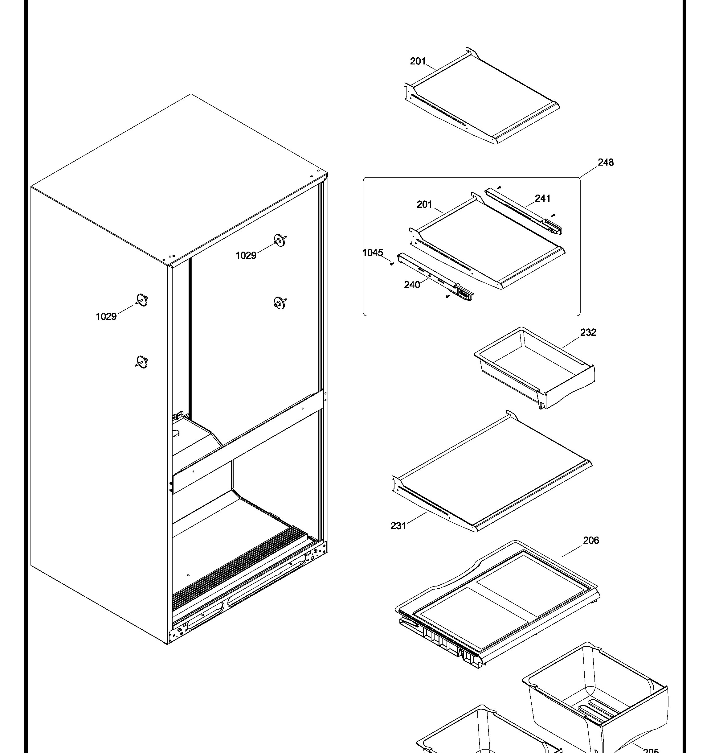 HBRC0GAXERWW Exploded View 3 appliance exploded-view parts diagram