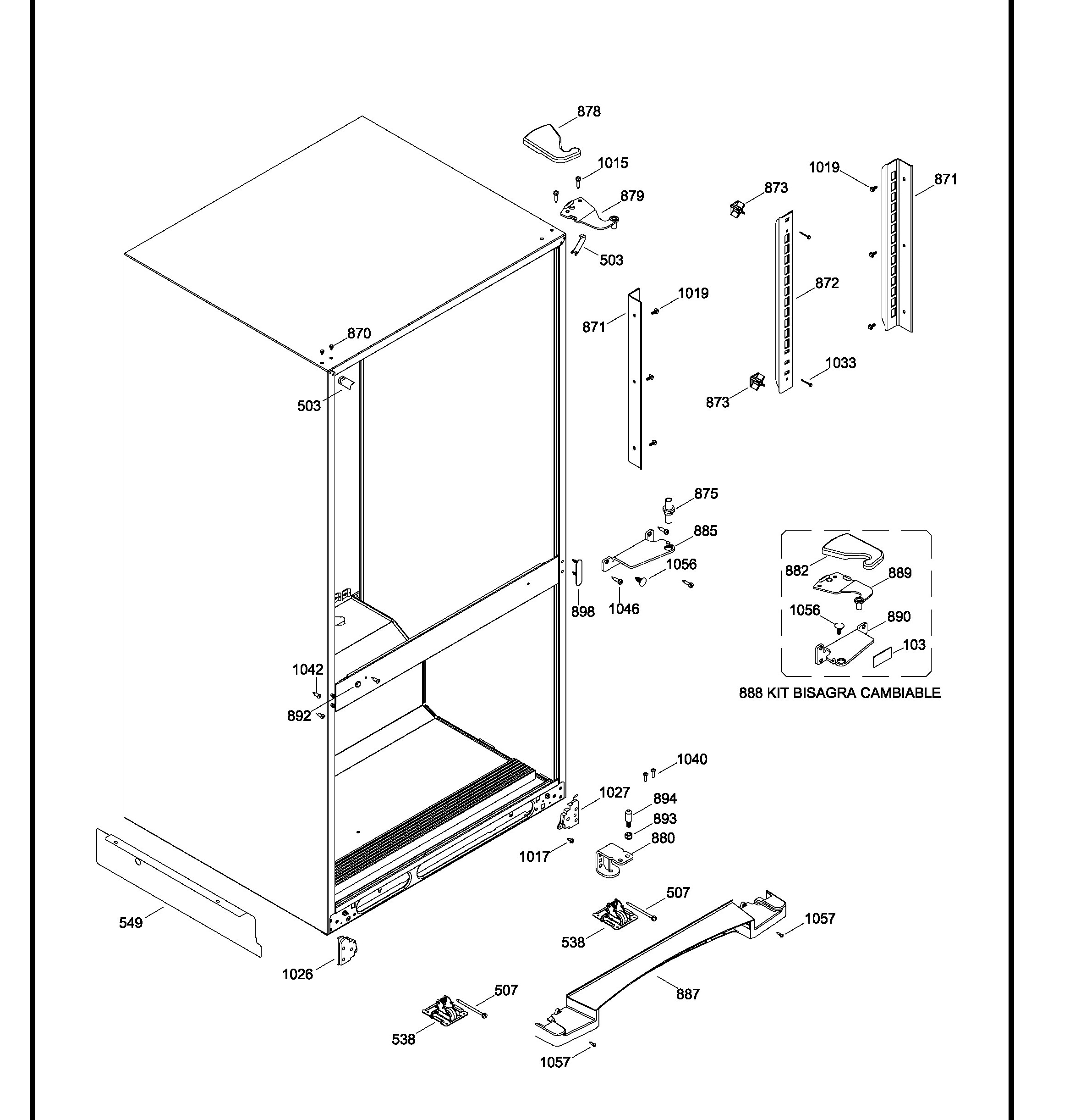 HBRC0GAXERWW Exploded View 7 appliance exploded-view parts diagram