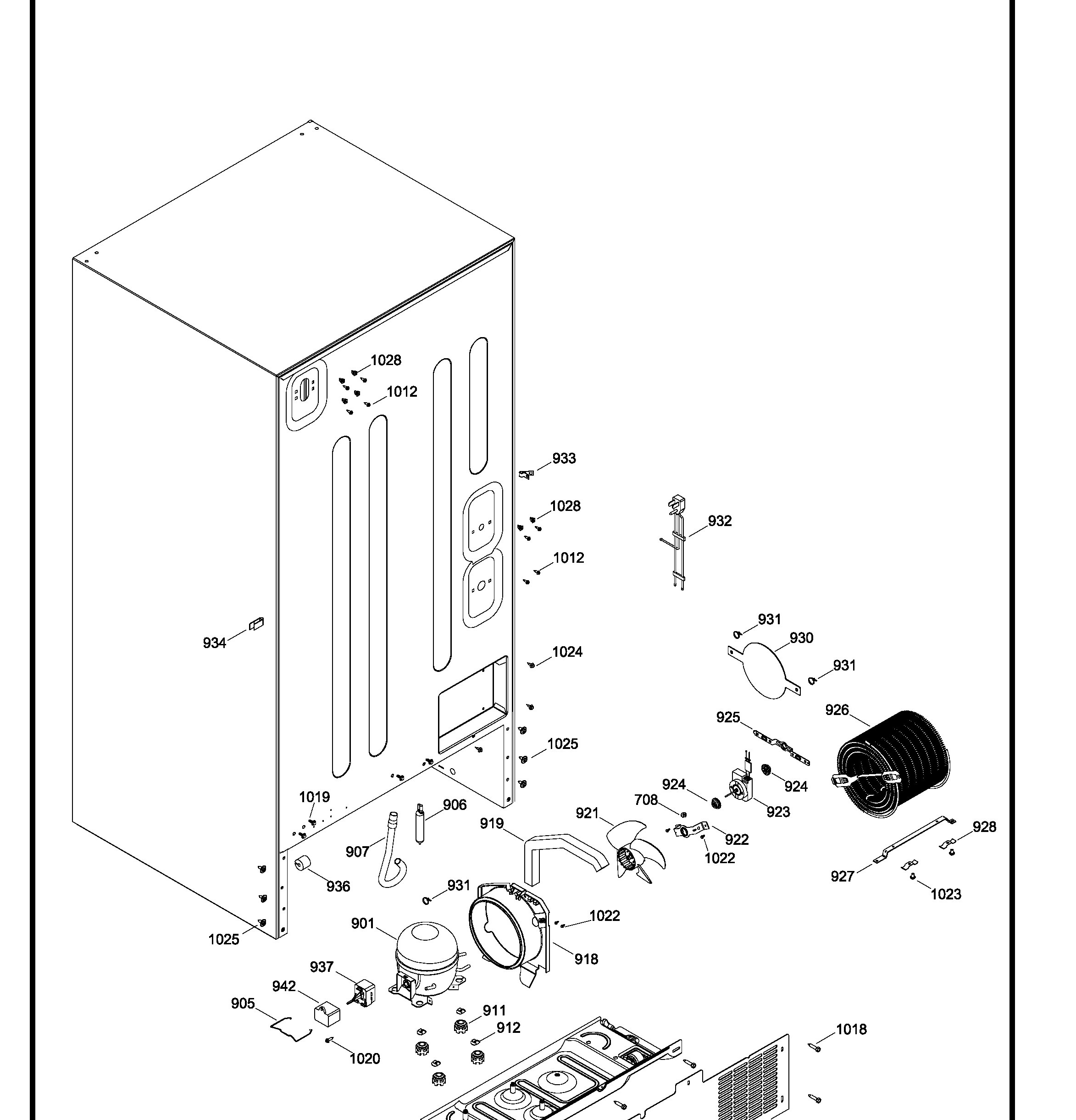 HBRC0GAXERWW Exploded View 8 appliance exploded-view parts diagram