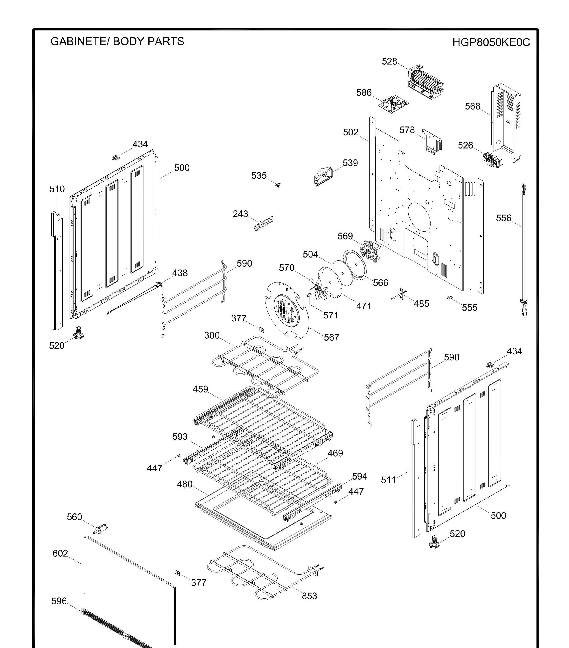 HGP8050KE0C Exploded View 2 appliance exploded-view parts diagram