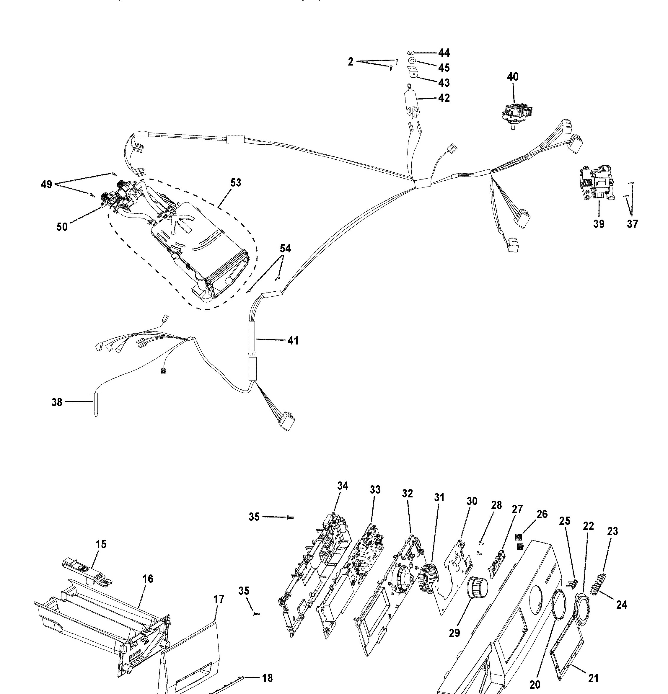 HLC1700AXS Exploded View 1 appliance exploded-view parts diagram