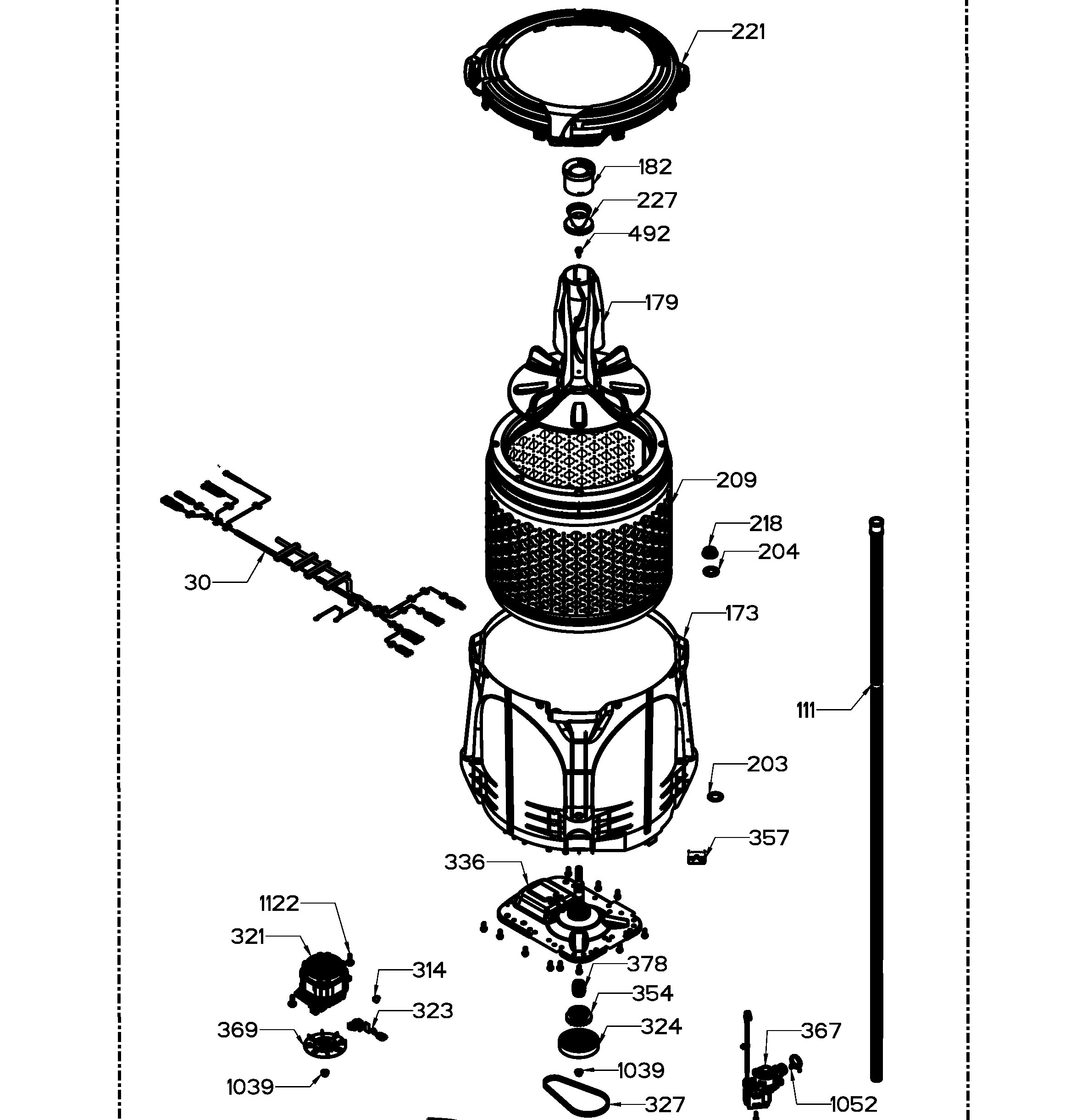 HTW200BMK0WW Exploded View 4 appliance exploded-view parts diagram