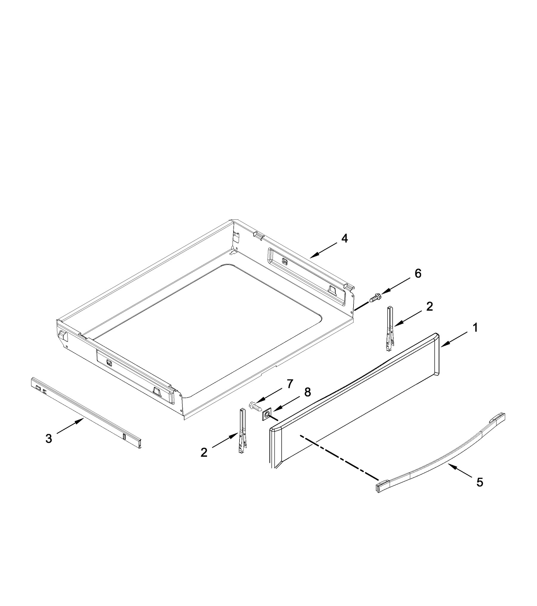 IGL730CS0 Drawer parts appliance exploded-view parts diagram