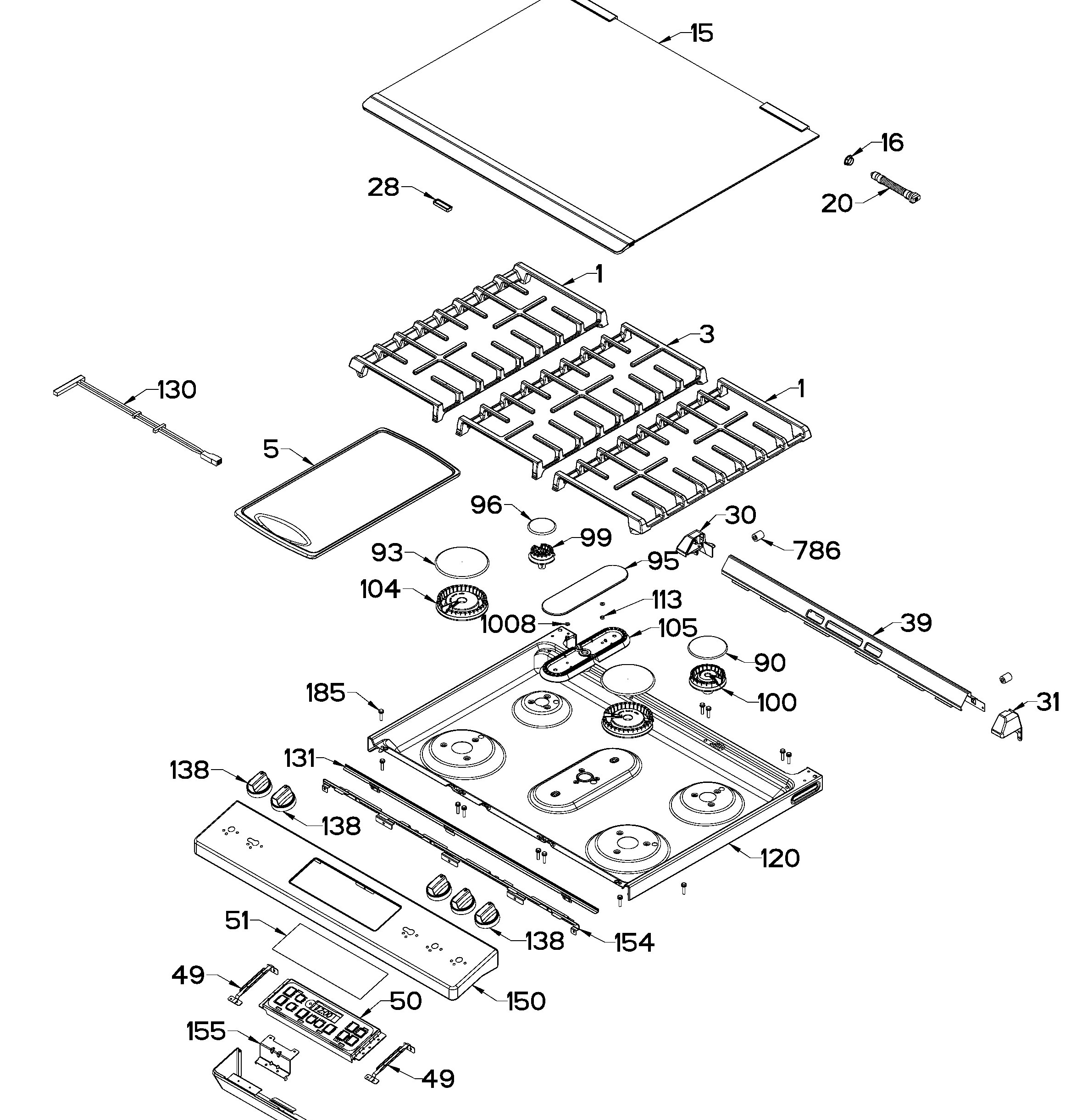 IO7686FESC0B Exploded View 1 appliance exploded-view parts diagram