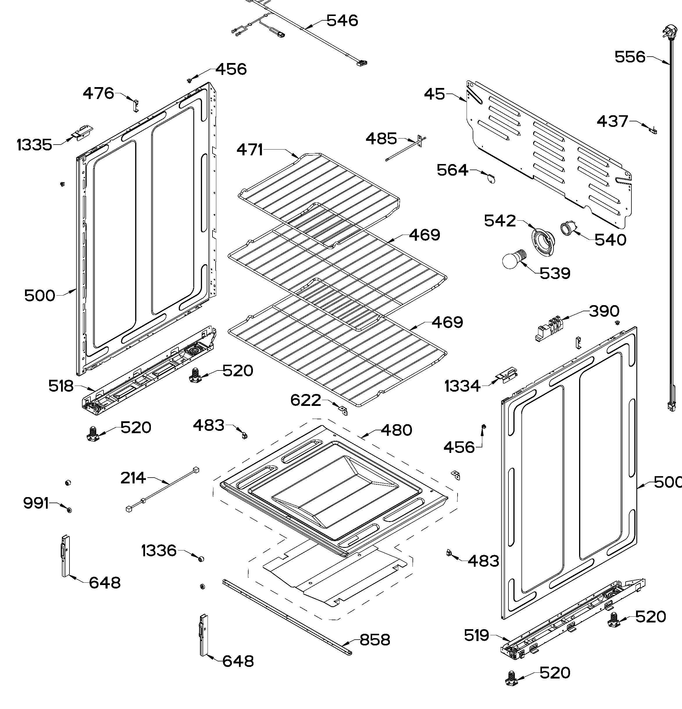IO7686FESC0B Exploded View 3 appliance exploded-view parts diagram
