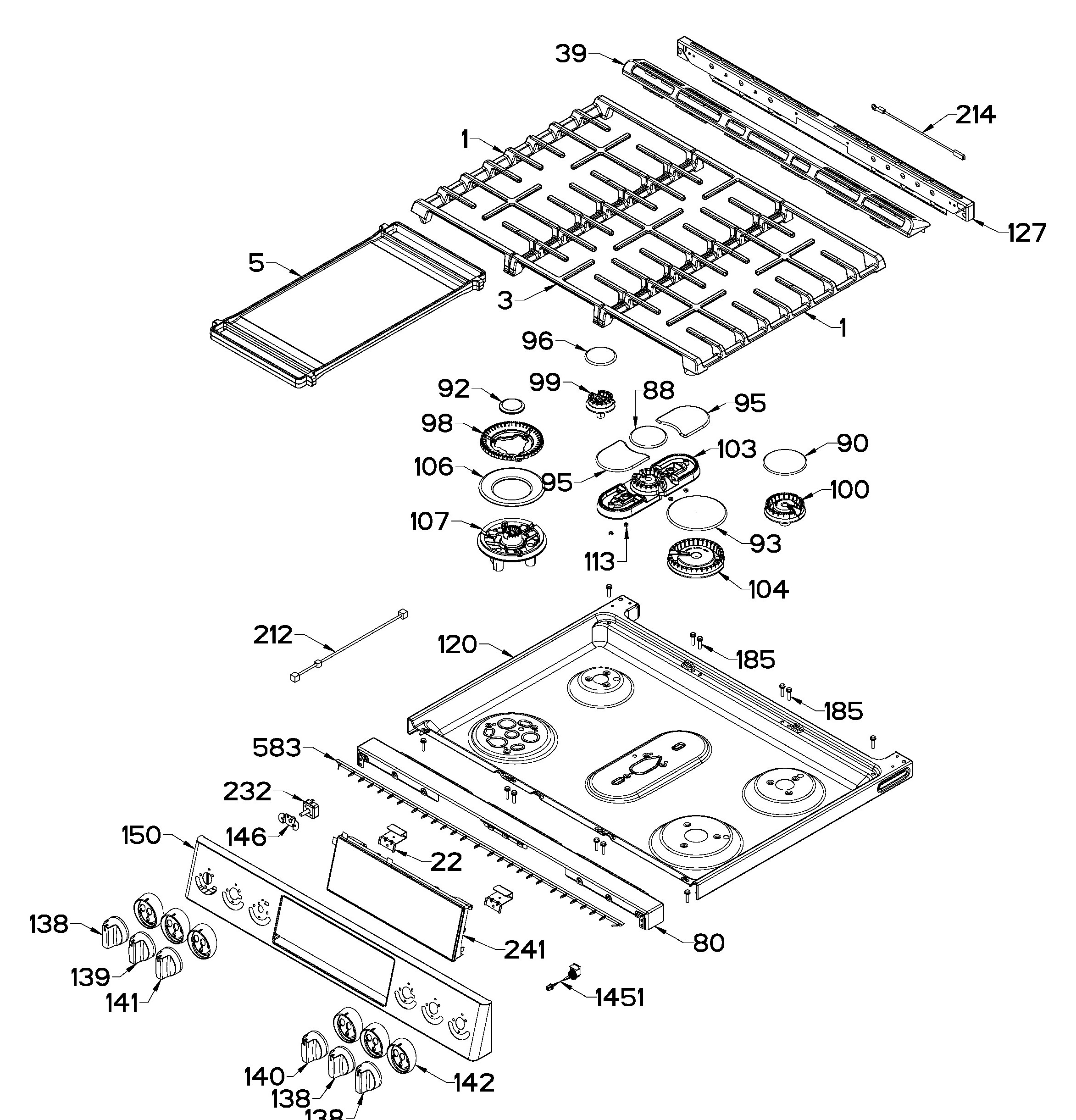 IO940TS0A Exploded View 1 appliance exploded-view parts diagram
