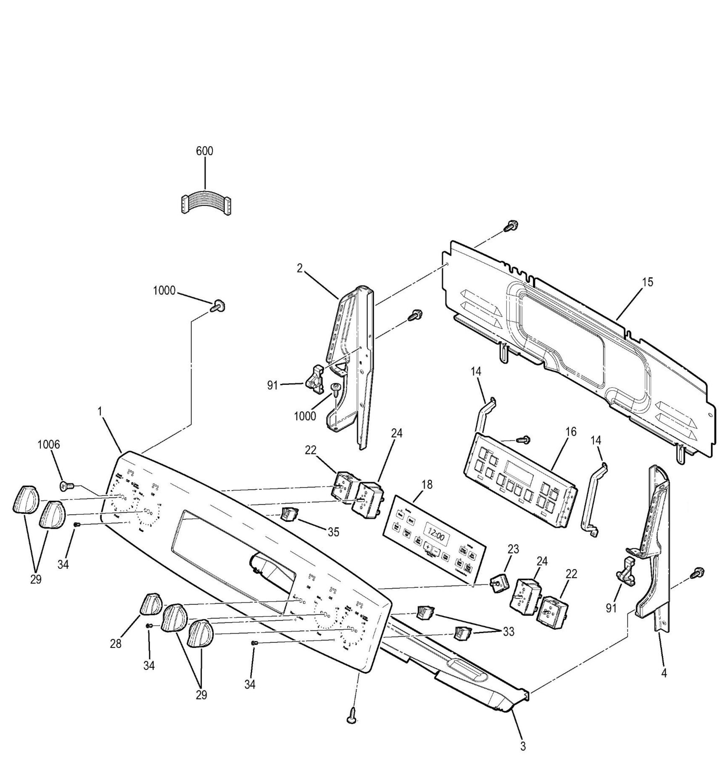 JB650DF5WW Exploded View 1 appliance exploded-view parts diagram