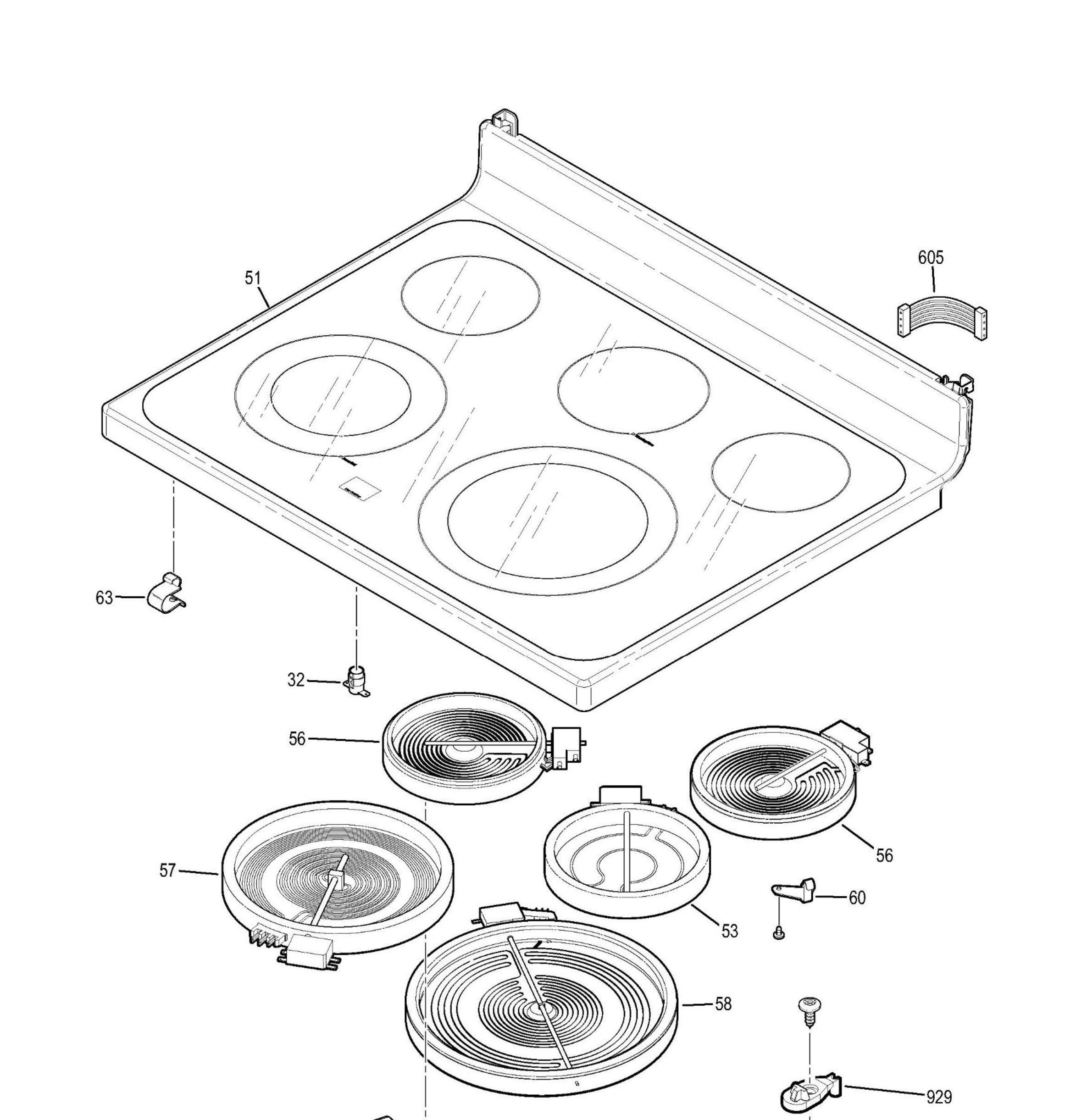 JB650DF5WW Exploded View 2 appliance exploded-view parts diagram