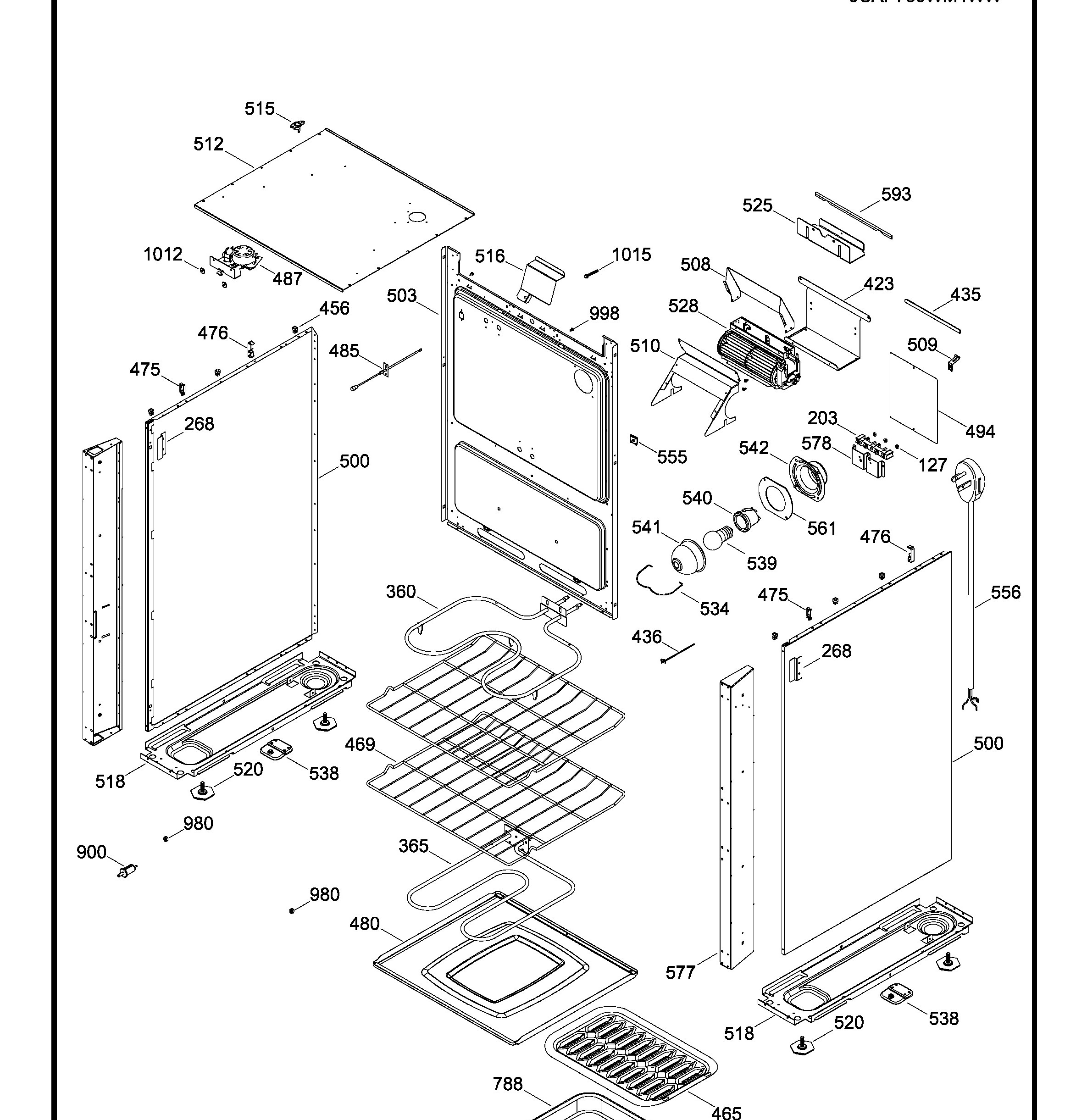 JCAP750WM4WW Exploded View 2 appliance exploded-view parts diagram