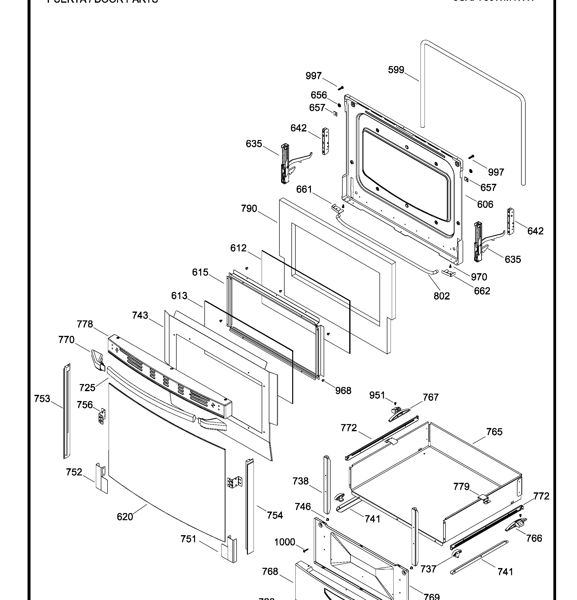 JCAP750WM4WW Exploded View 3 appliance exploded-view parts diagram