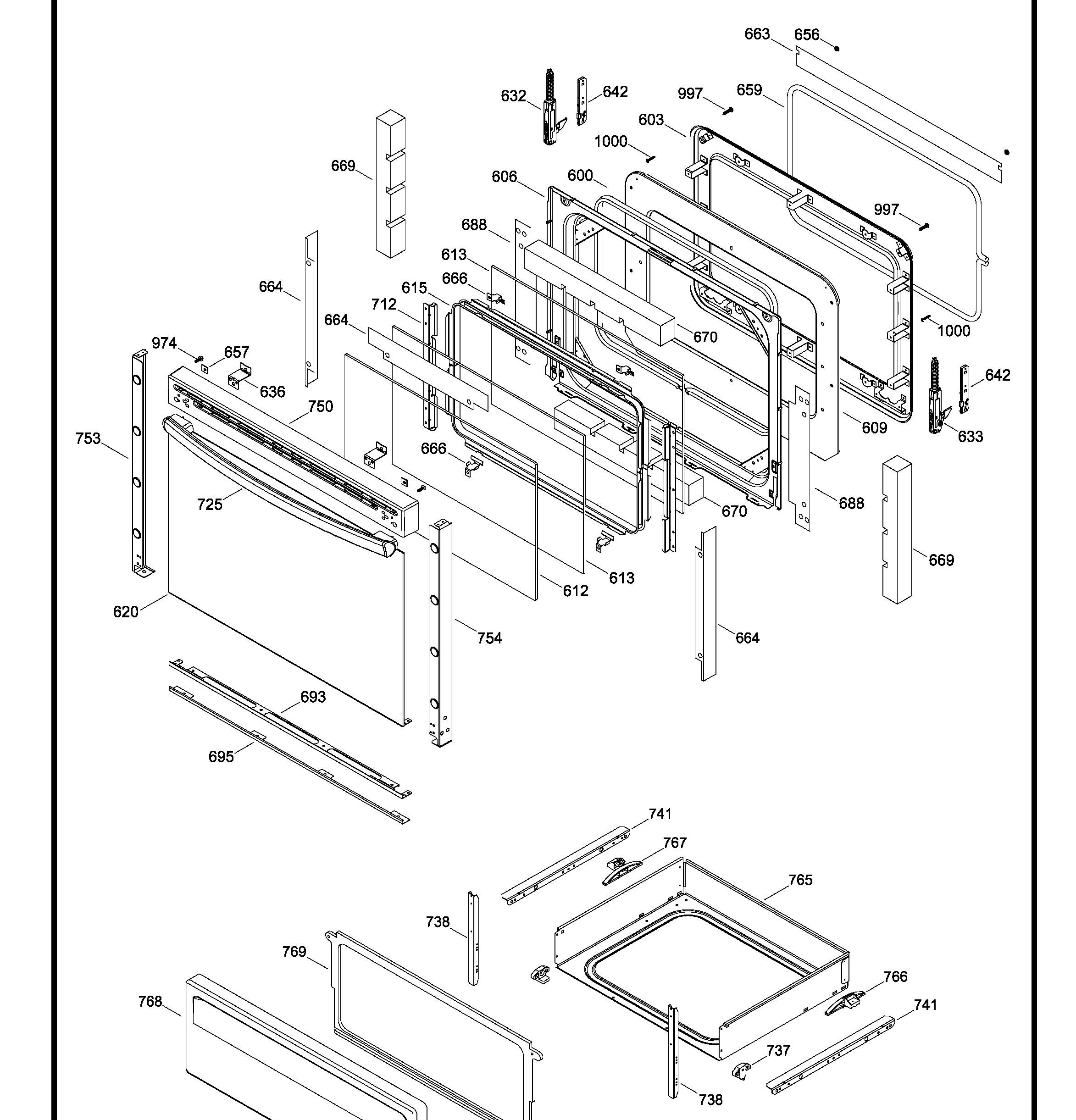 JCB630DJ2WW Exploded View 3 appliance exploded-view parts diagram