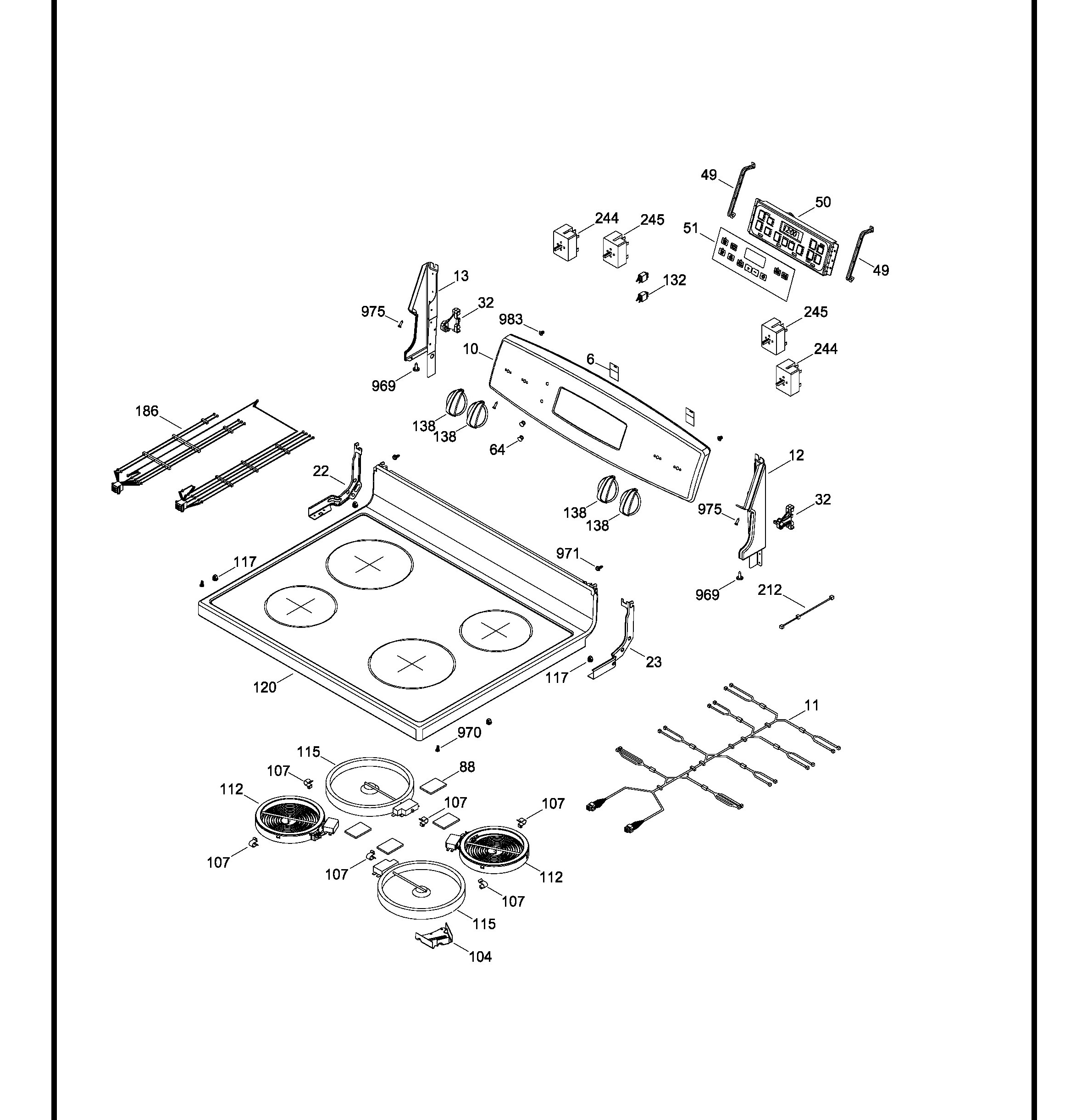JCB630DJ2WW Exploded View 1 appliance exploded-view parts diagram
