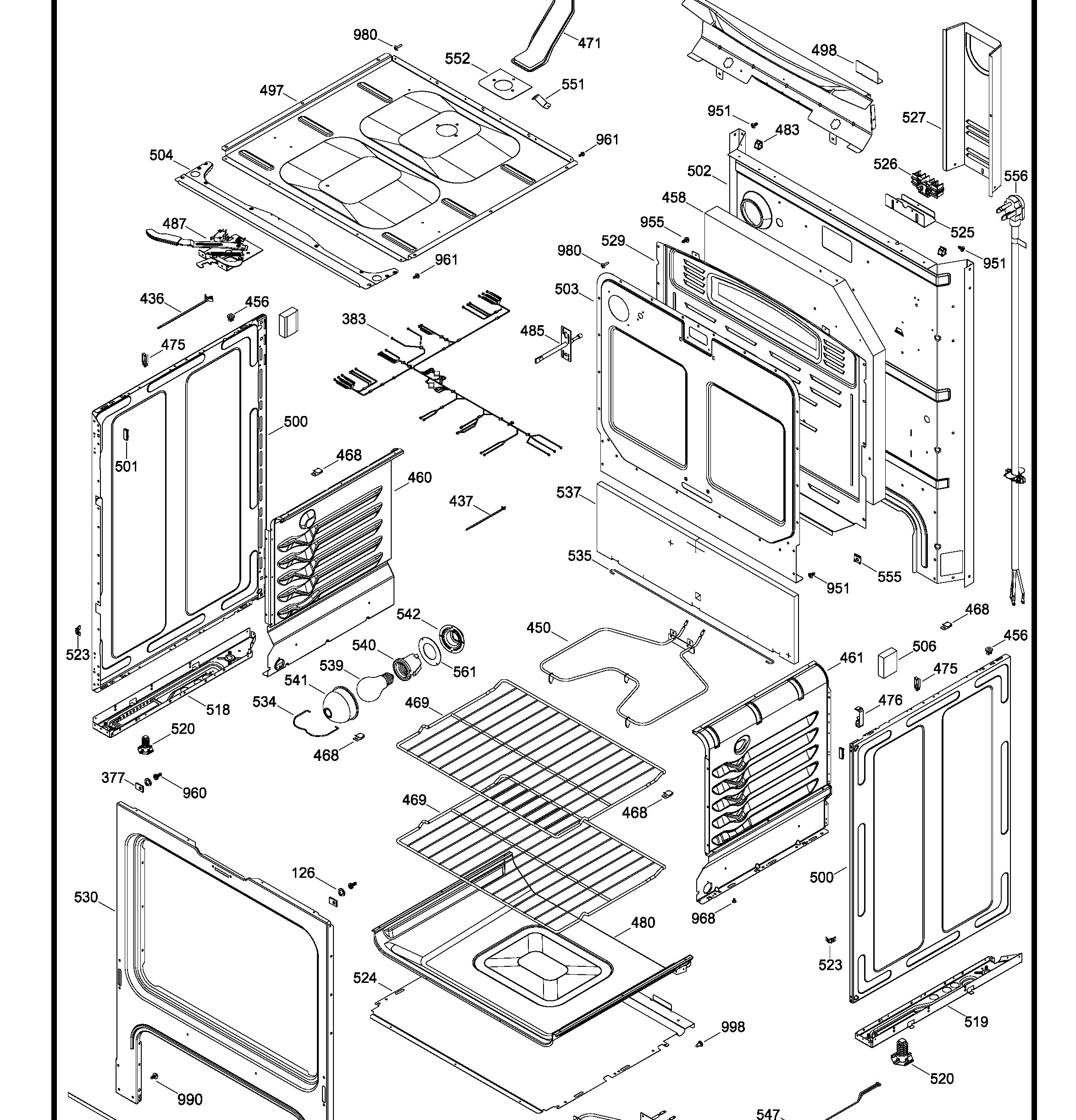 JCB630DJ2WW Exploded View 2 appliance exploded-view parts diagram