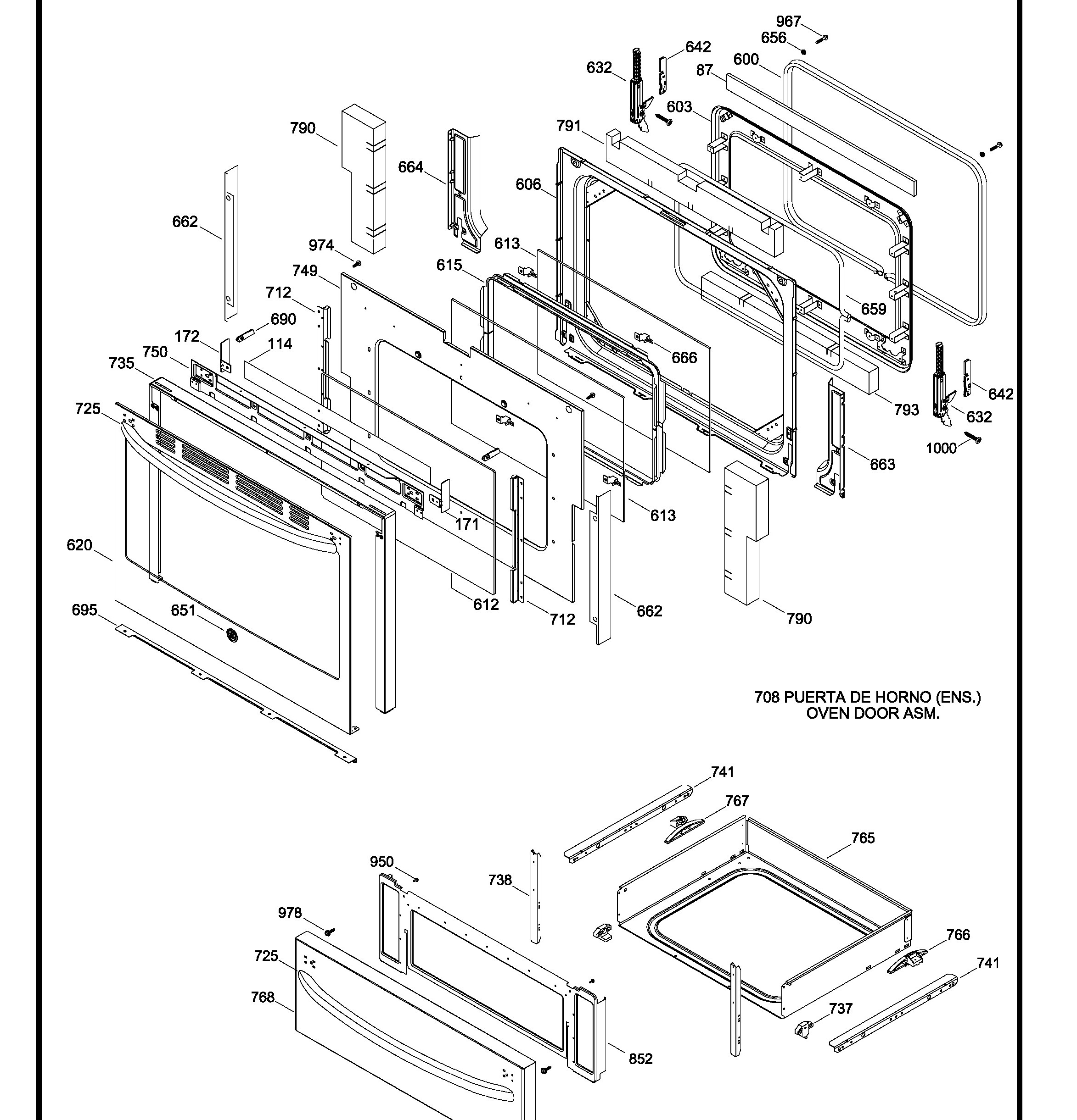 JCB630EF2ES Exploded View 3 appliance exploded-view parts diagram