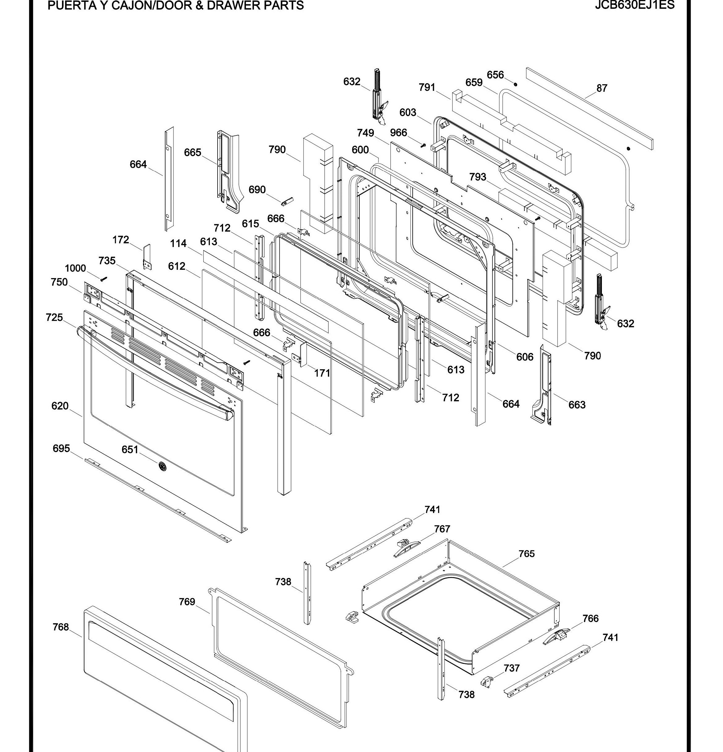 JCB630EJ1ES Exploded View 3 appliance exploded-view parts diagram