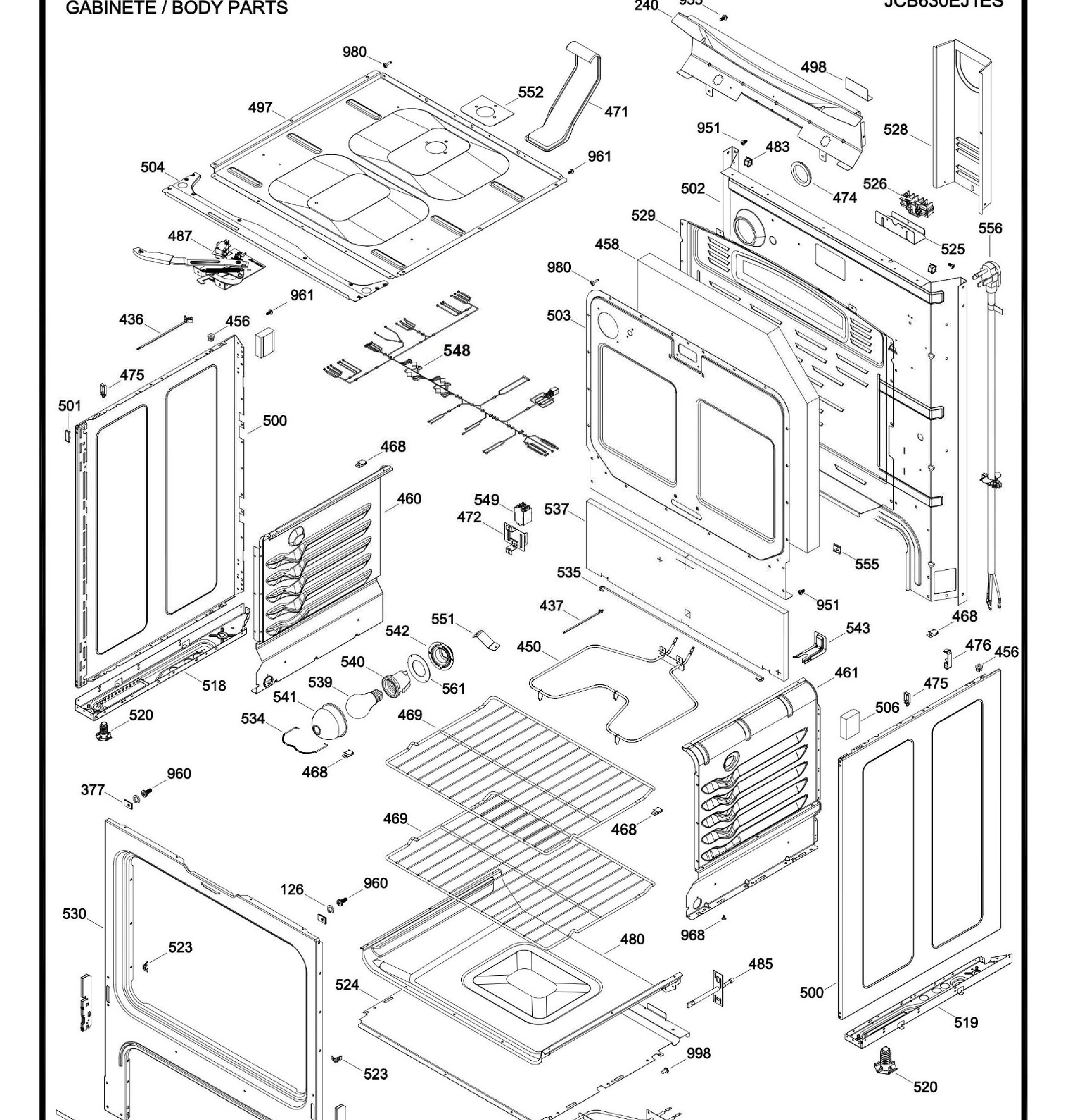 JCB630EJ1ES Exploded View 2 appliance exploded-view parts diagram