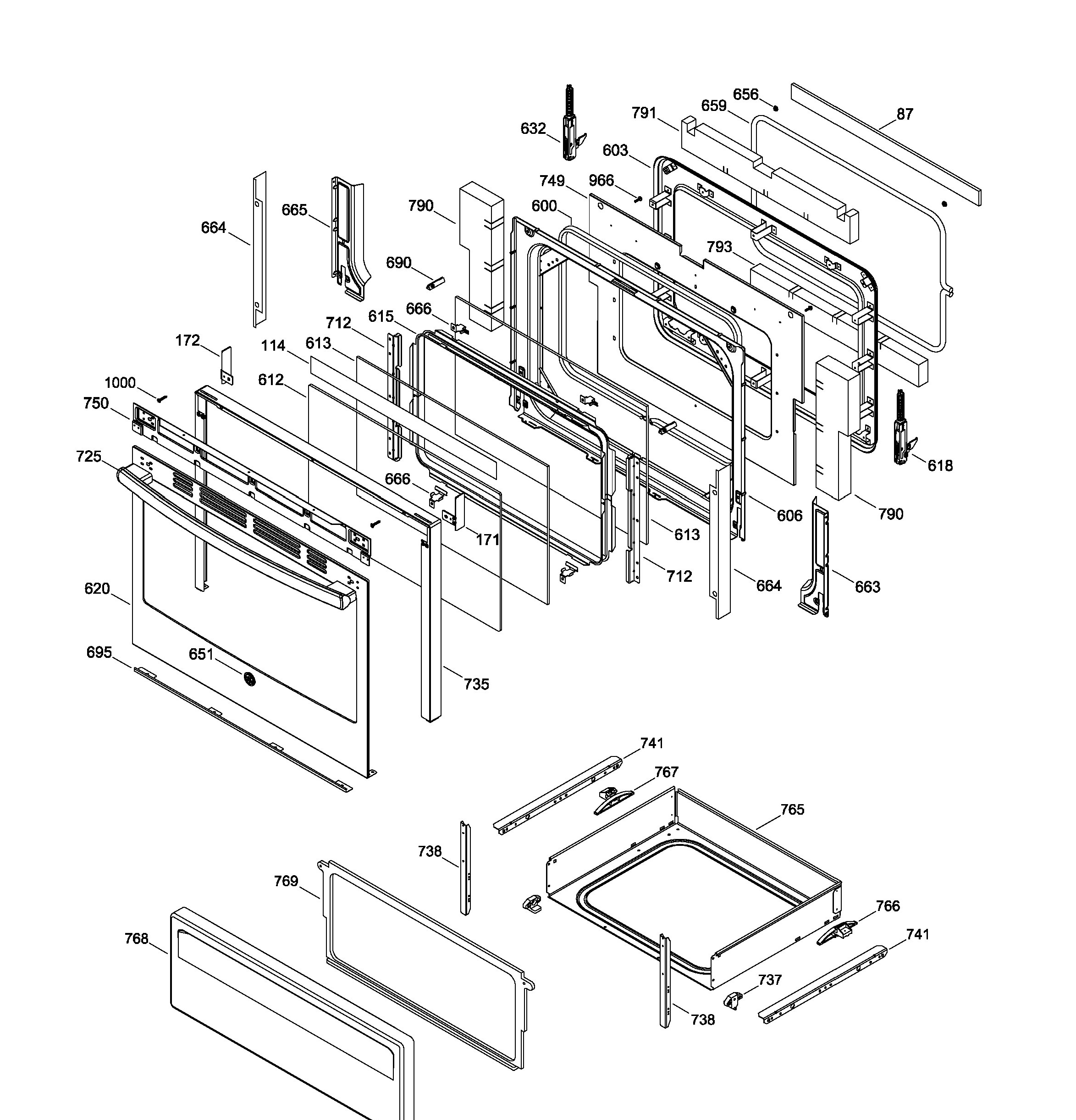JCB630EJ2ES Exploded View 3 appliance exploded-view parts diagram