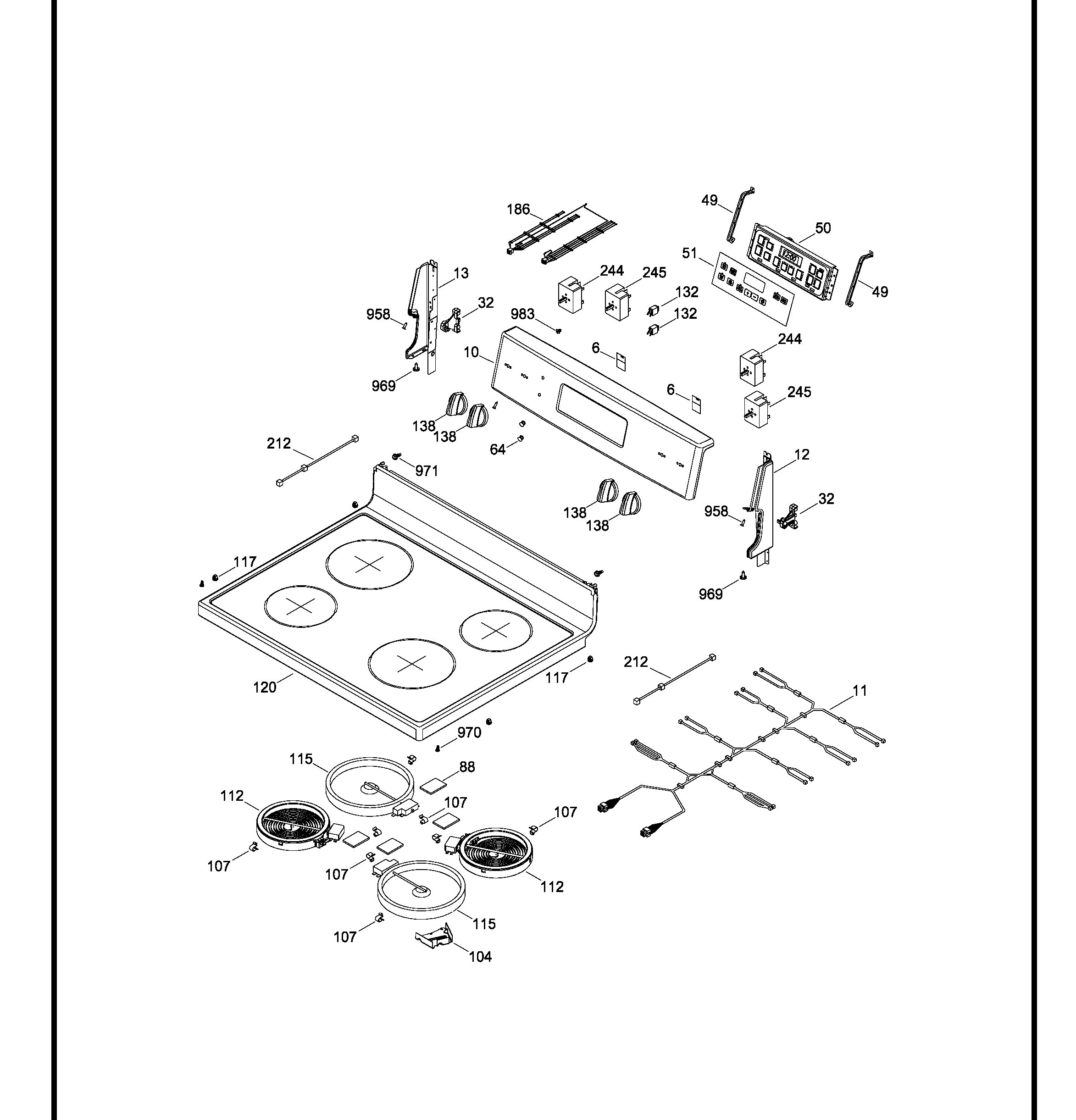 JCB630EK1ES Exploded View 1 appliance exploded-view parts diagram