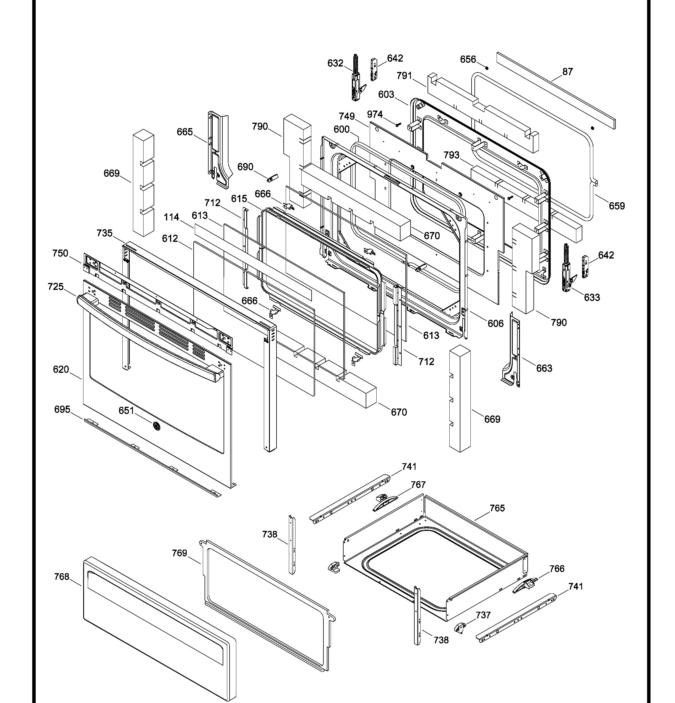 JCB630EK2ES Exploded View 3 appliance exploded-view parts diagram