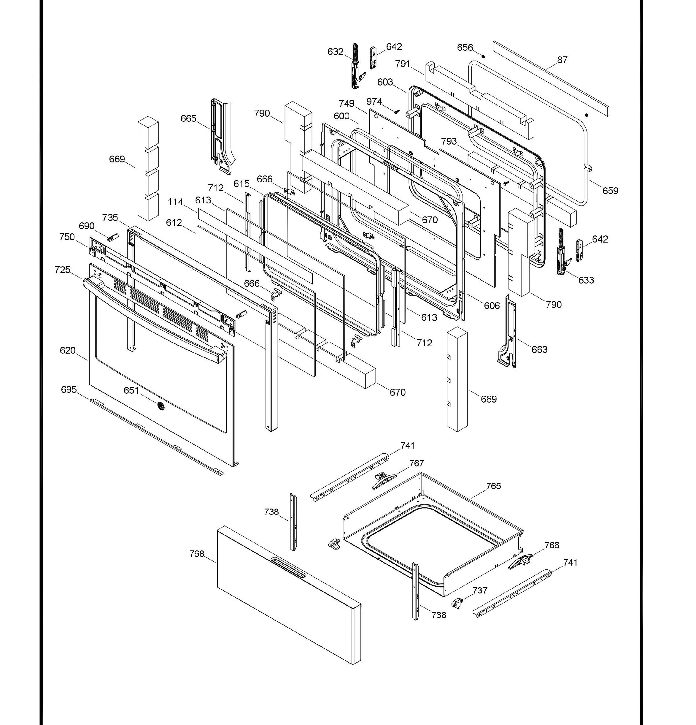 JCB630EK3ES Exploded View 3 appliance exploded-view parts diagram